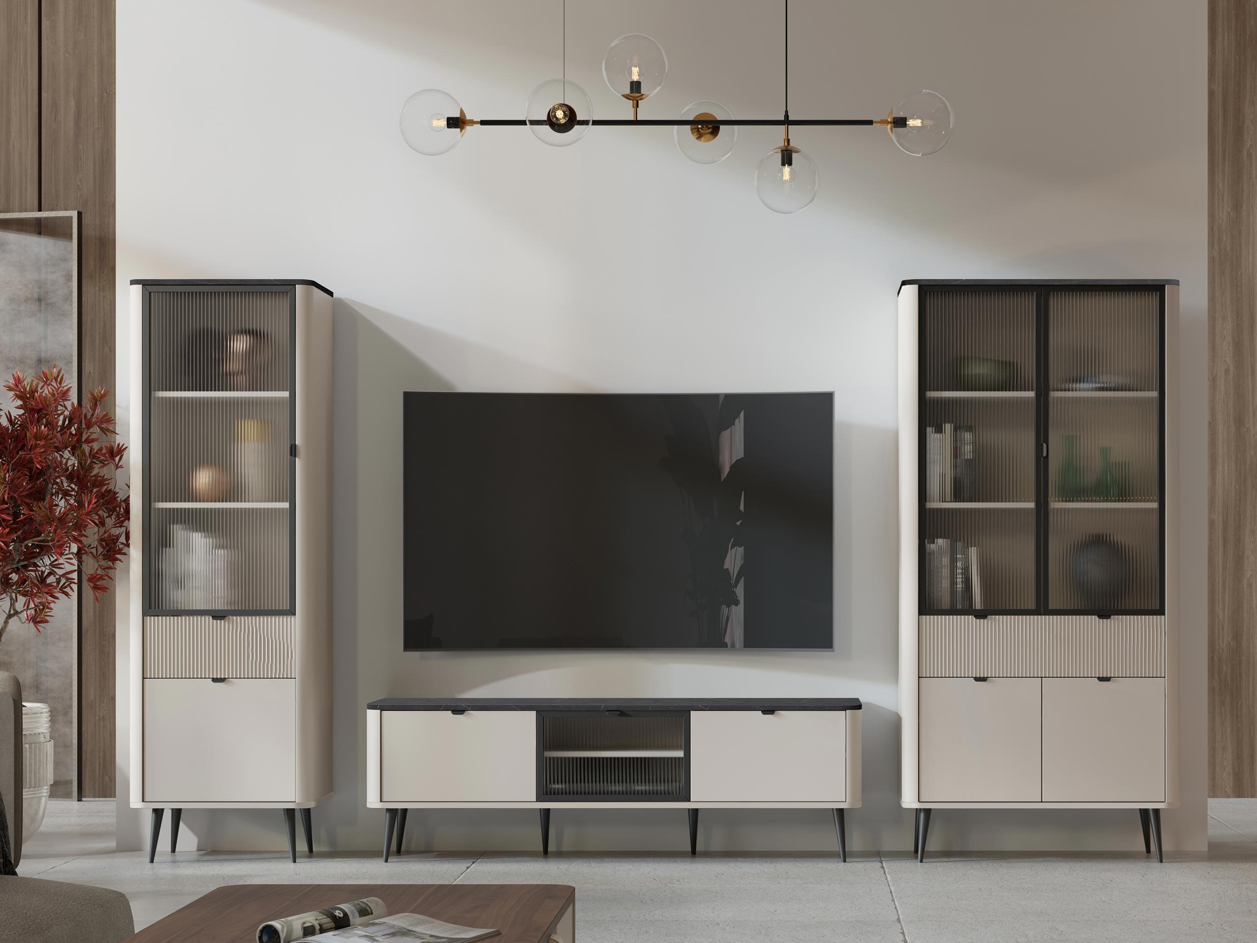 Woonkamerset Lufela 121 (Kasjmier + Grijs marmer)