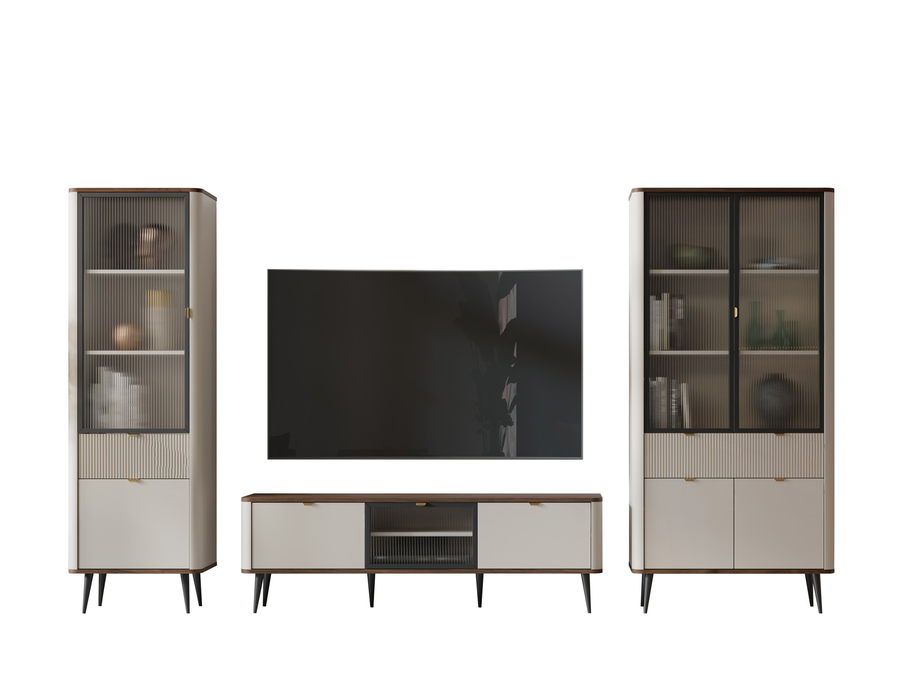 Woonkamerset Lufela 121 (Kasjmier + Notenhout)