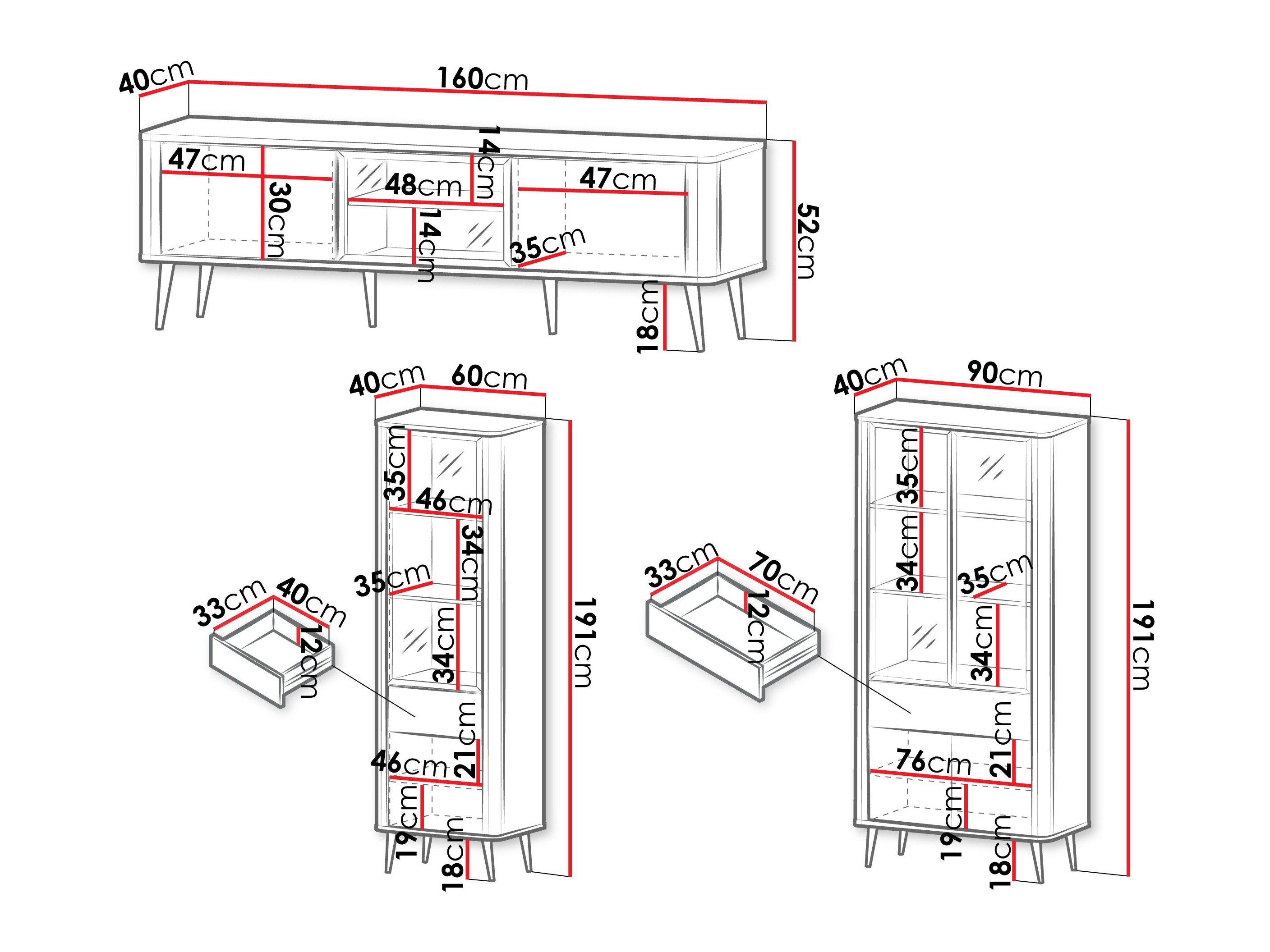 Woonkamerset Lufela 121 (Kasjmier + Notenhout)