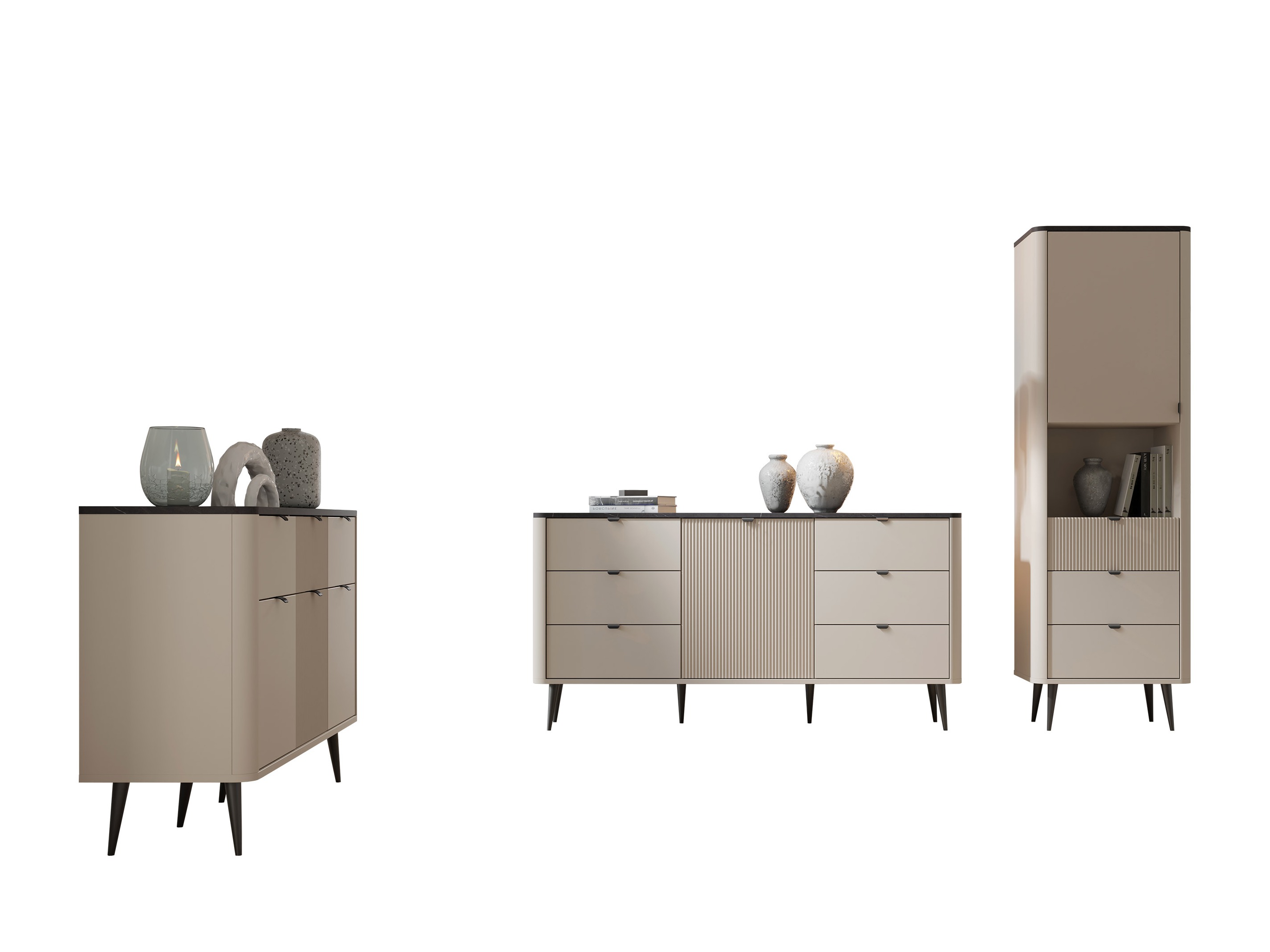 Woonkamerset Lufela 122 (Kasjmier + Grijs marmer)