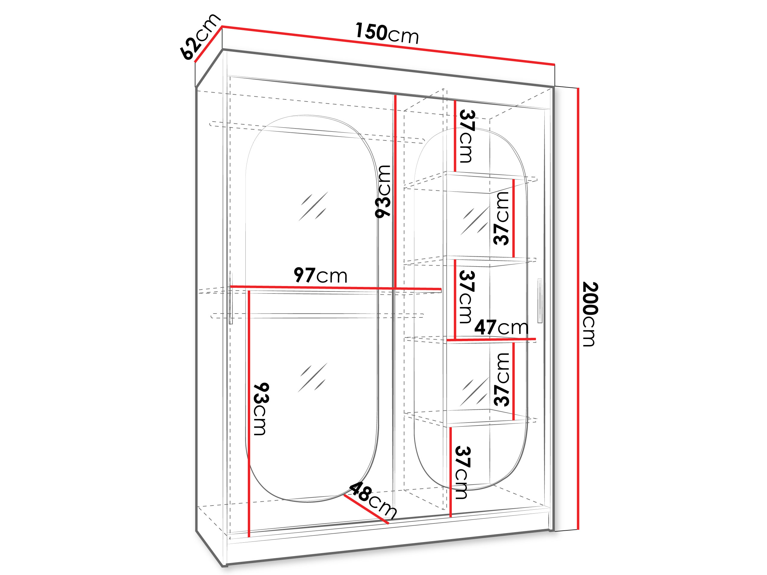 Kledingkast Hartford 519 (Kasjmier)