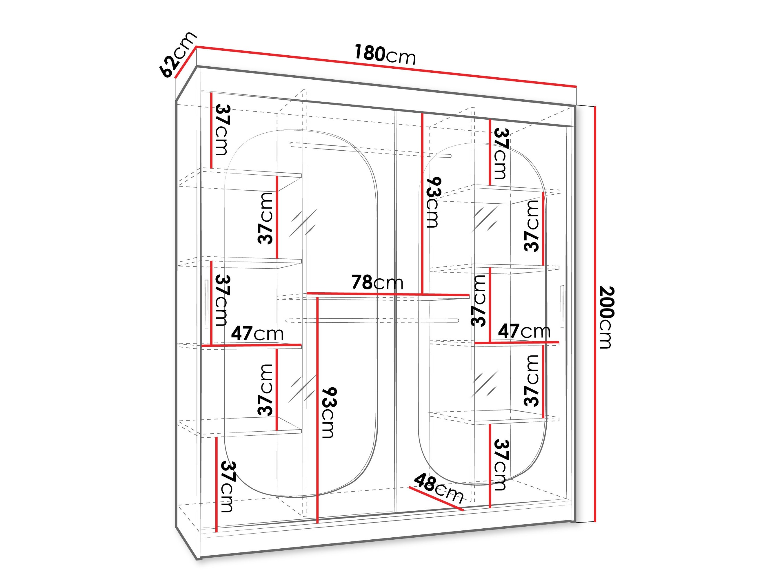 Kledingkast Hartford 520 (Zwart)