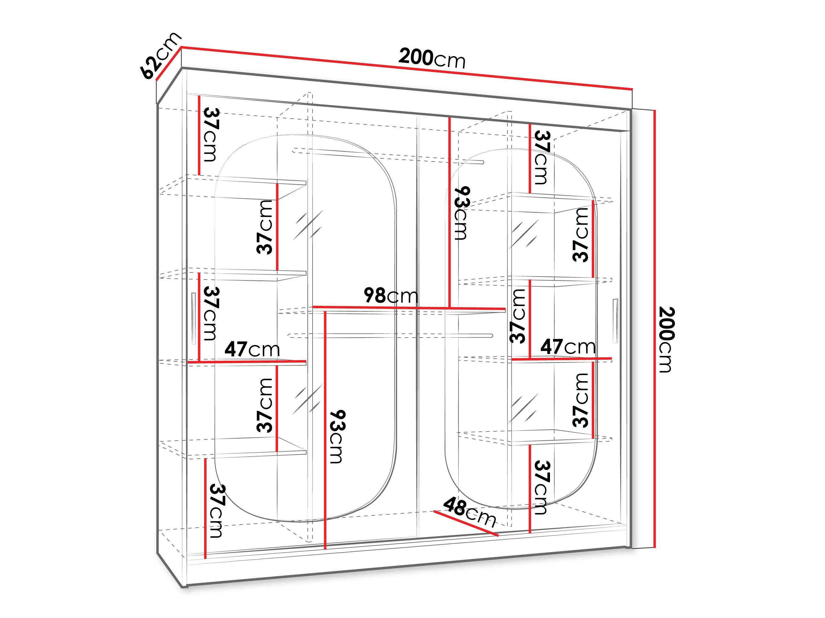 Kledingkast Hartford 521 (Kasjmier)