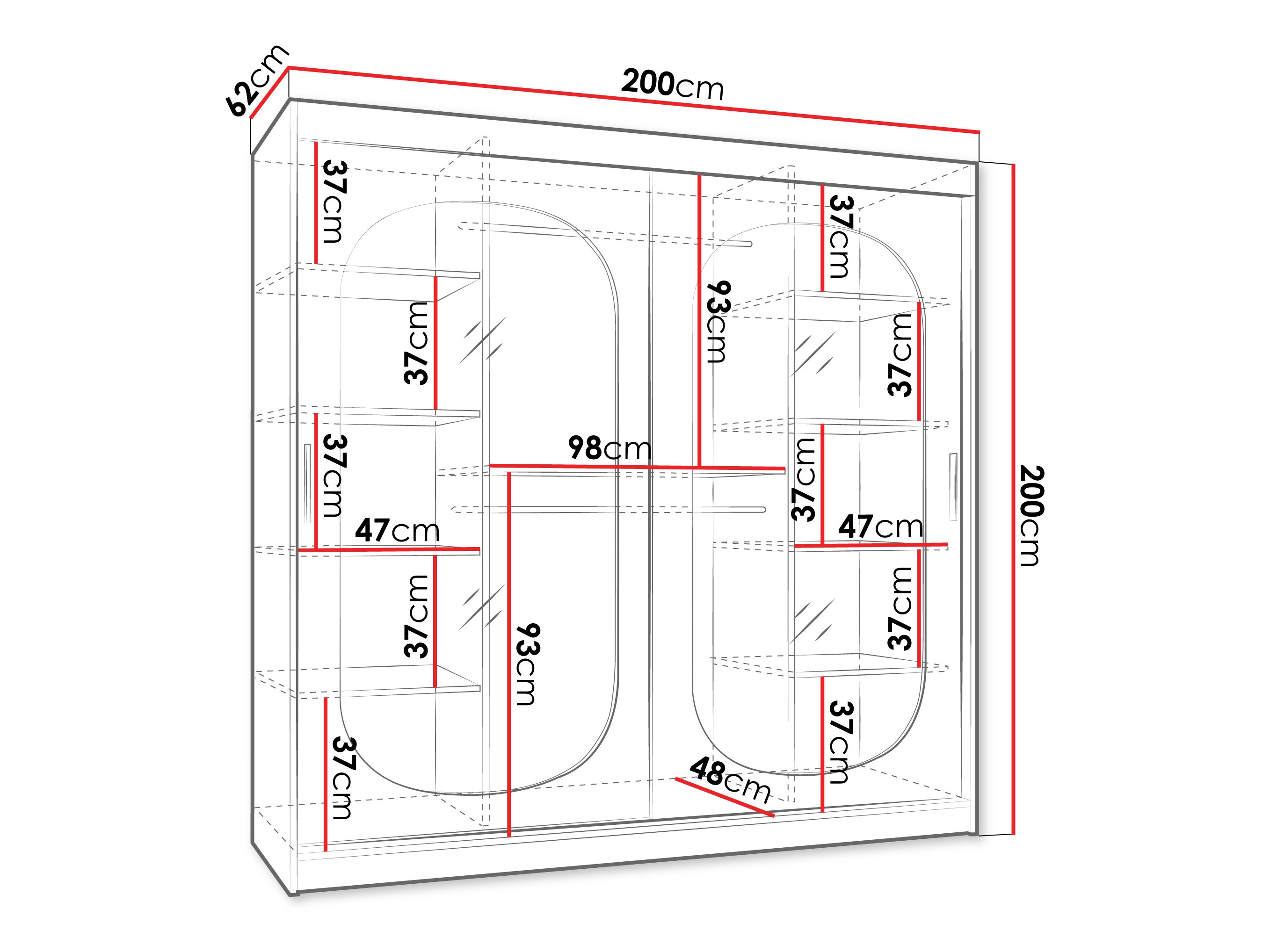 Kledingkast Hartford 521 (Kasjmier)