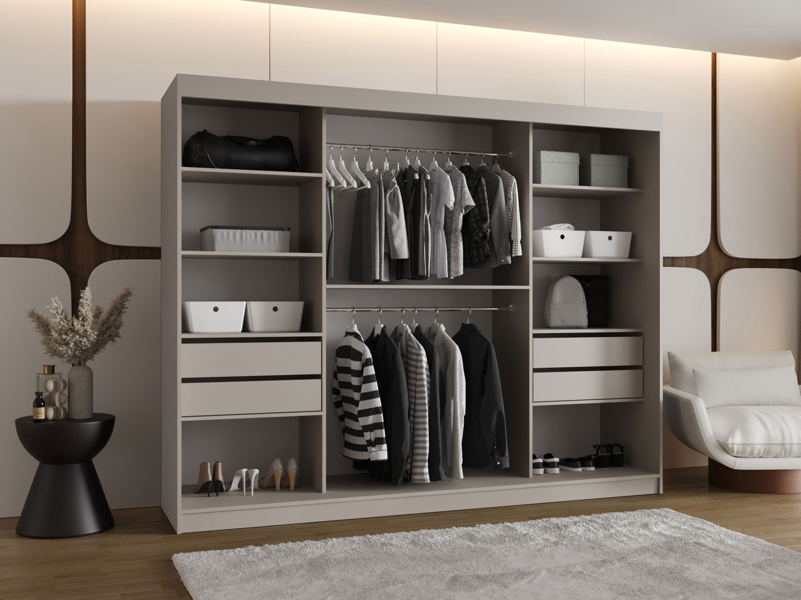 Kledingkast Hartford 522 (Zwart)