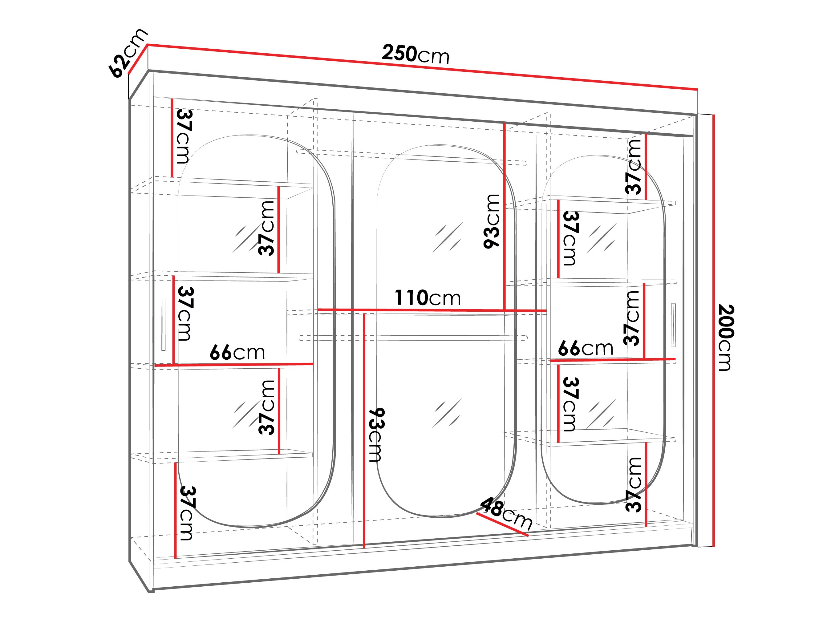 Kledingkast Hartford 522 (Zwart)