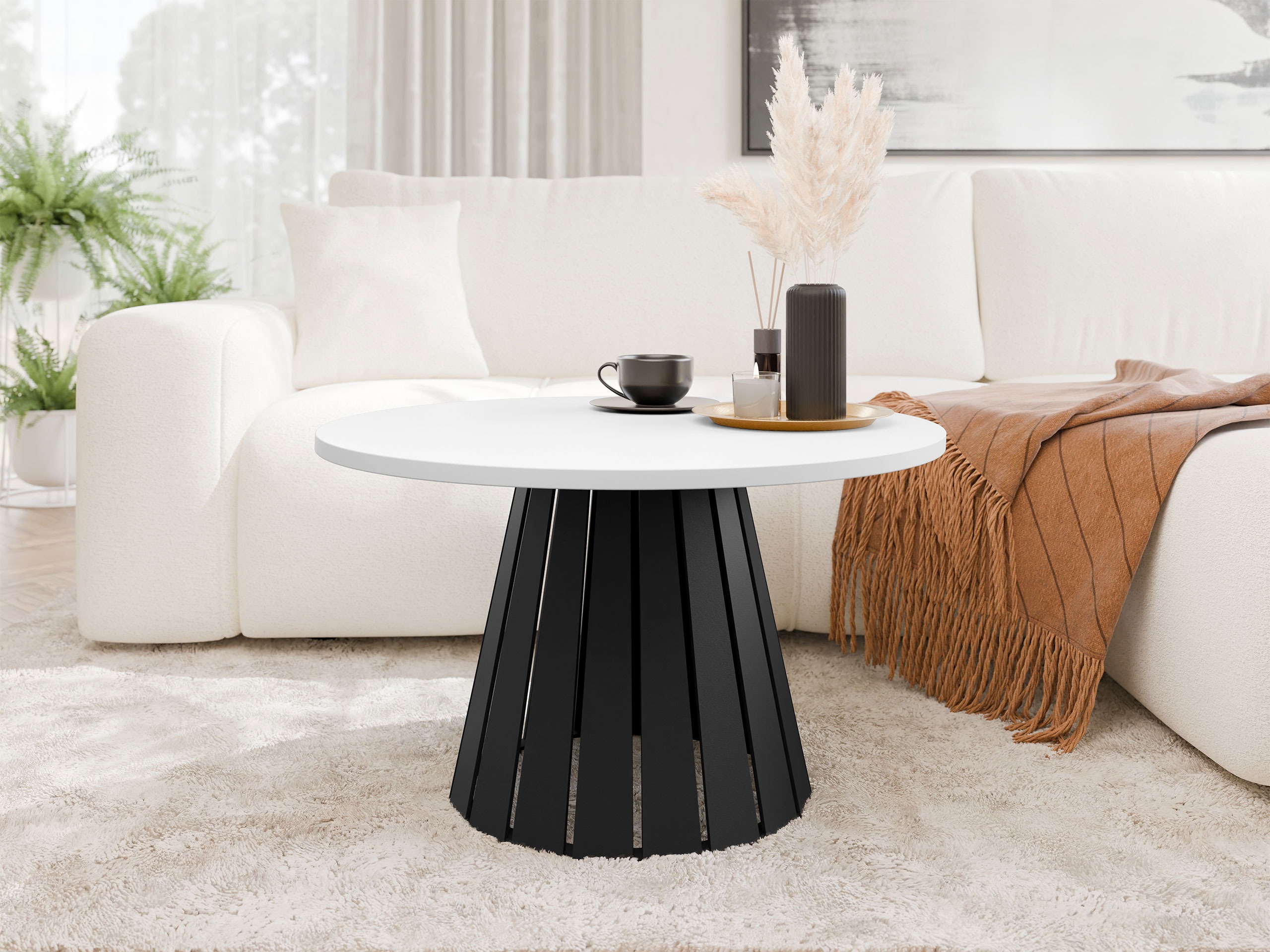 Salontafel Oswego 134 (Zwart + Wit)