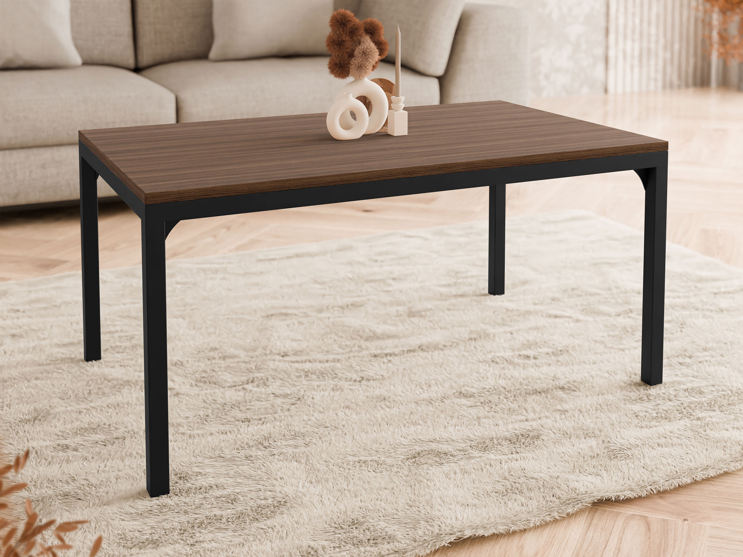 Salontafel Oswego 138 (Notenhout + Zwart)