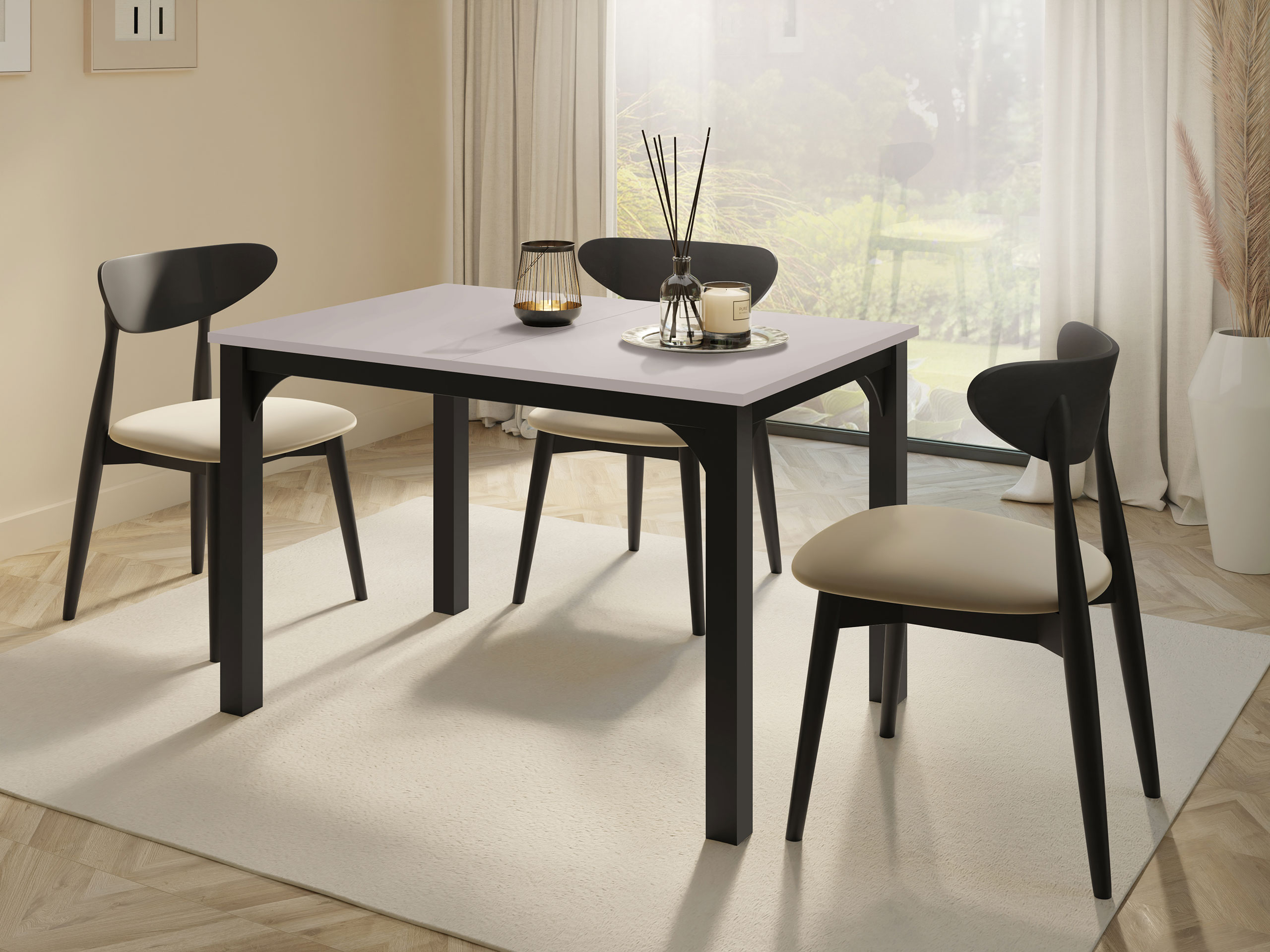 Tafel Oswego 135 (Kasjmier + Zwart)