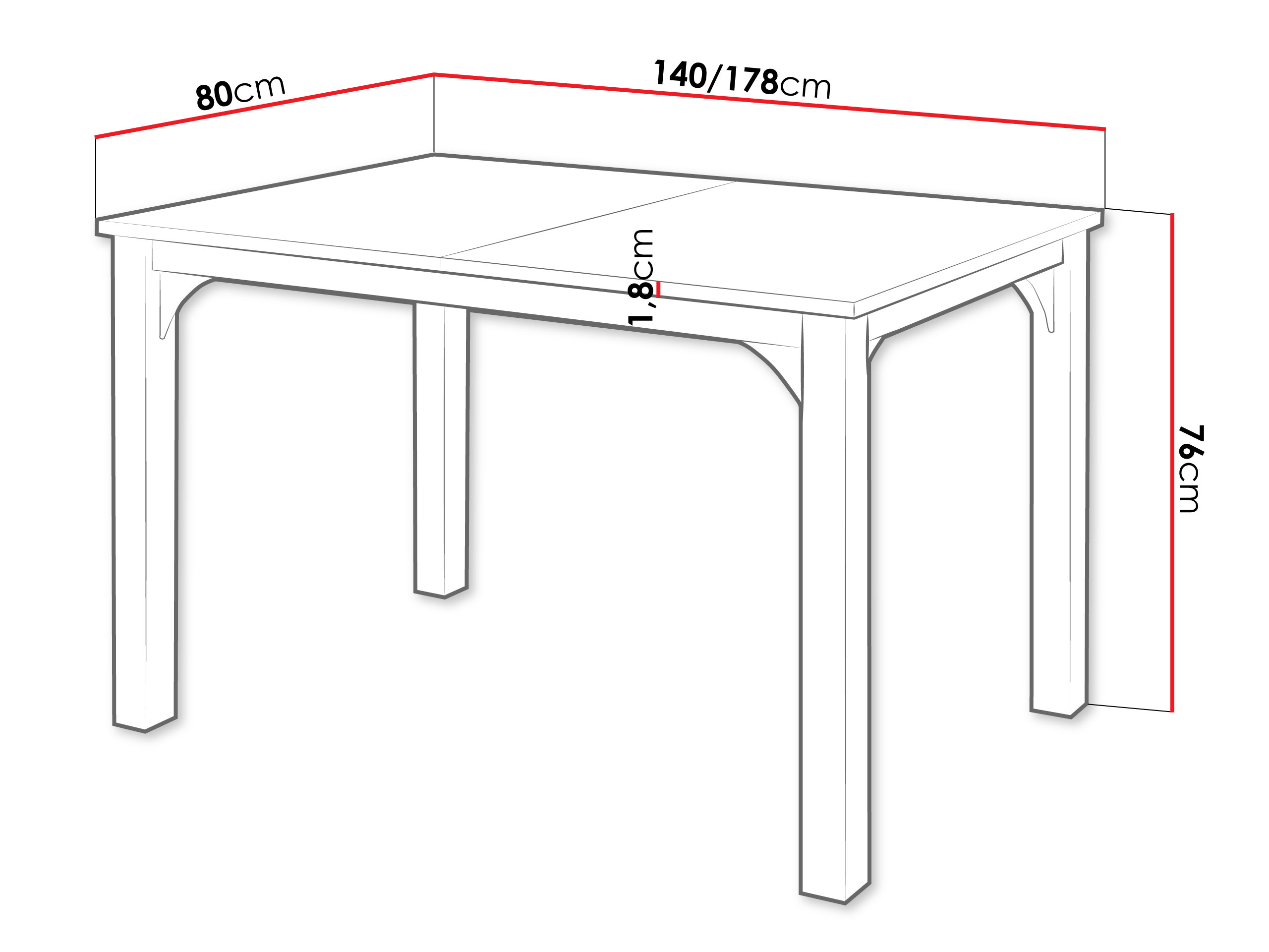 Tafel Oswego 136 (Notenhout + Zwart)