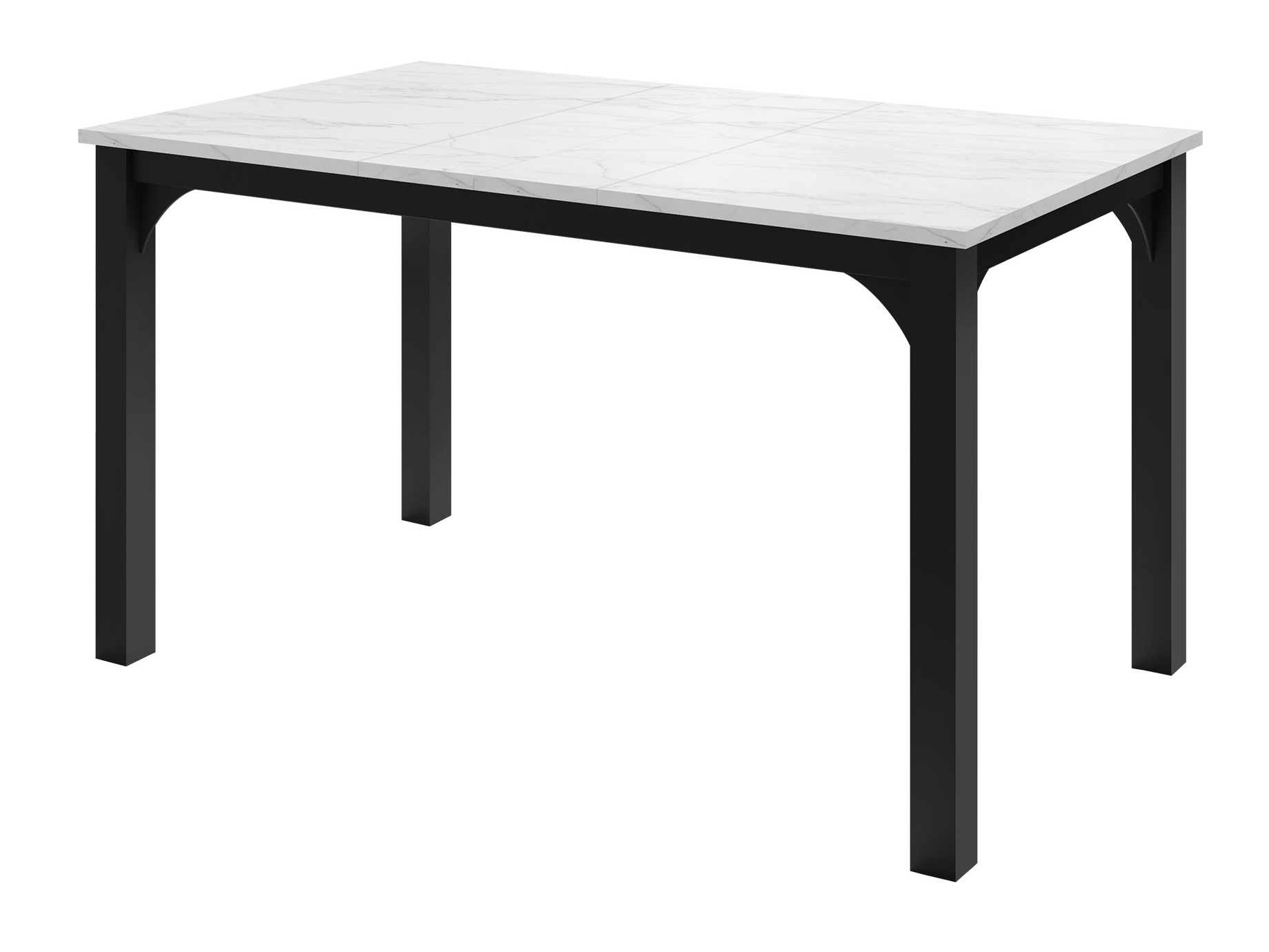 Tafel Oswego 136 (Wit marmer + Zwart)