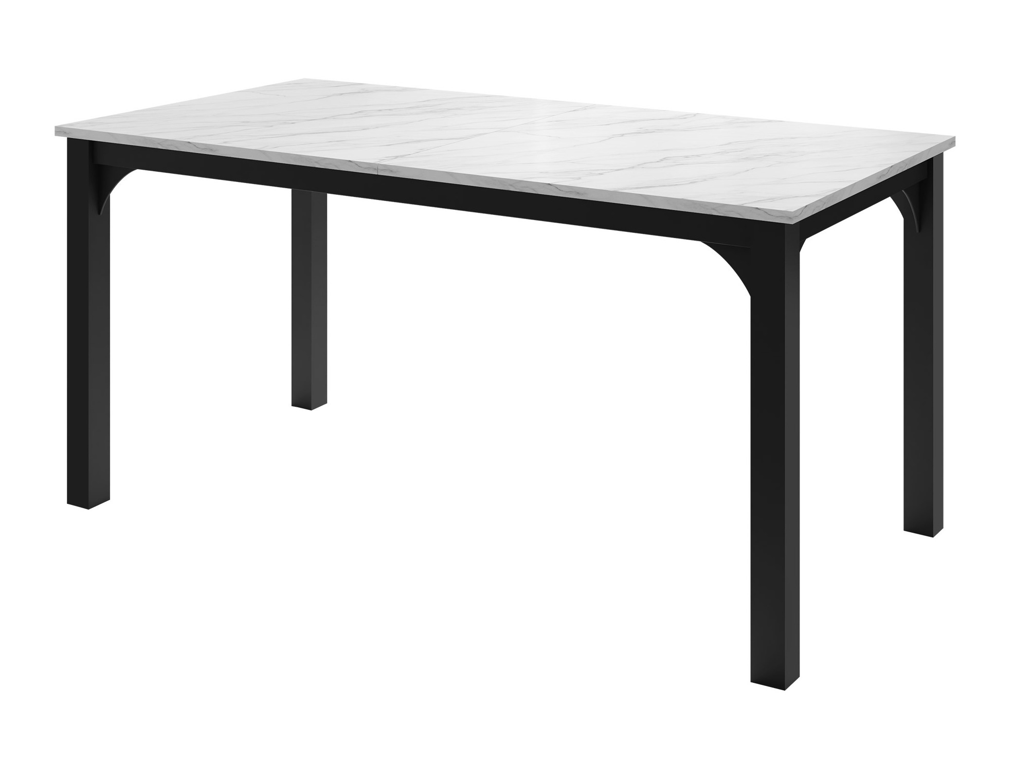Tafel Oswego 137 (Wit marmer + Zwart)