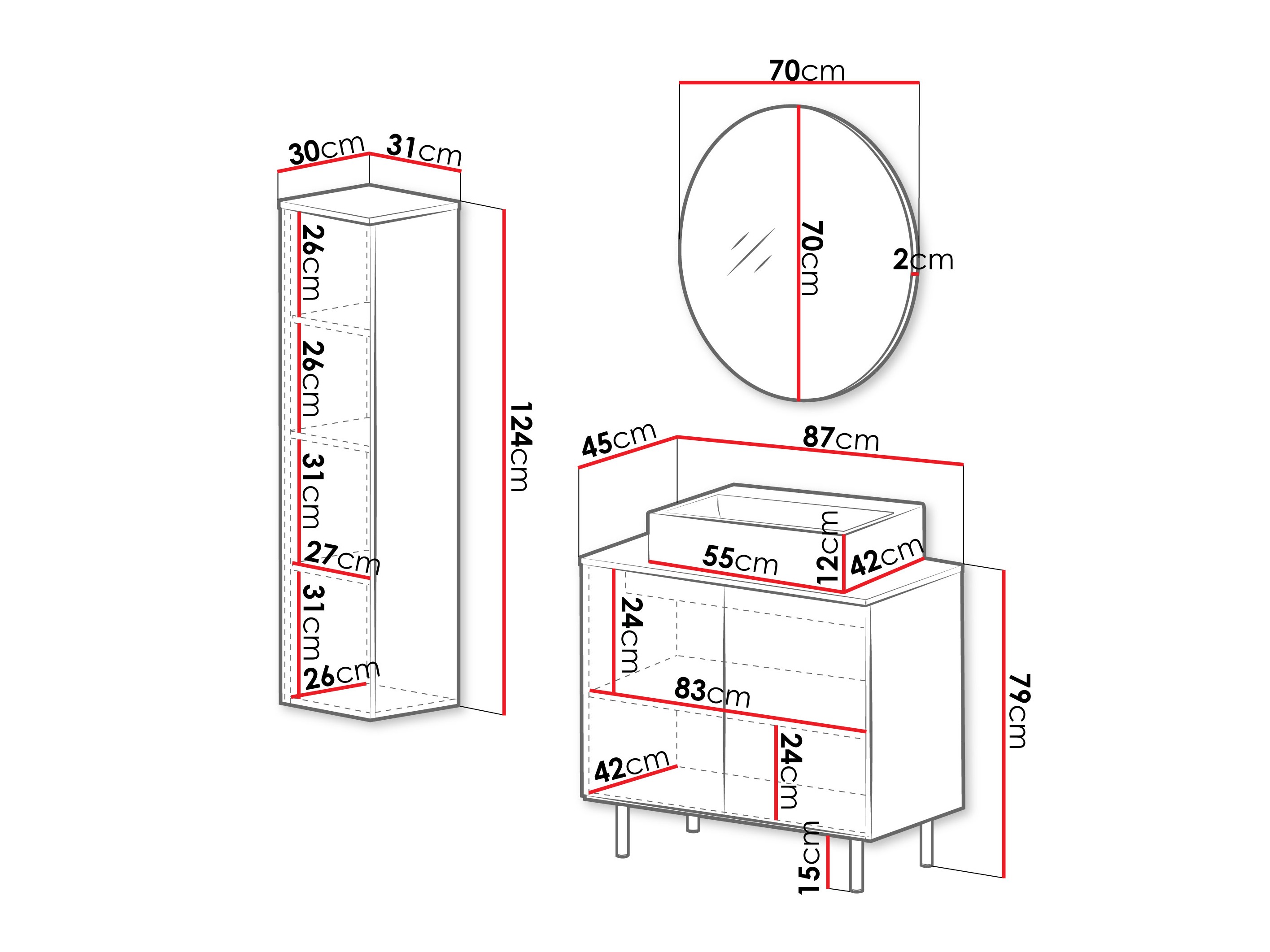 Badkamerset Virdomi 110 (Kasjmier)