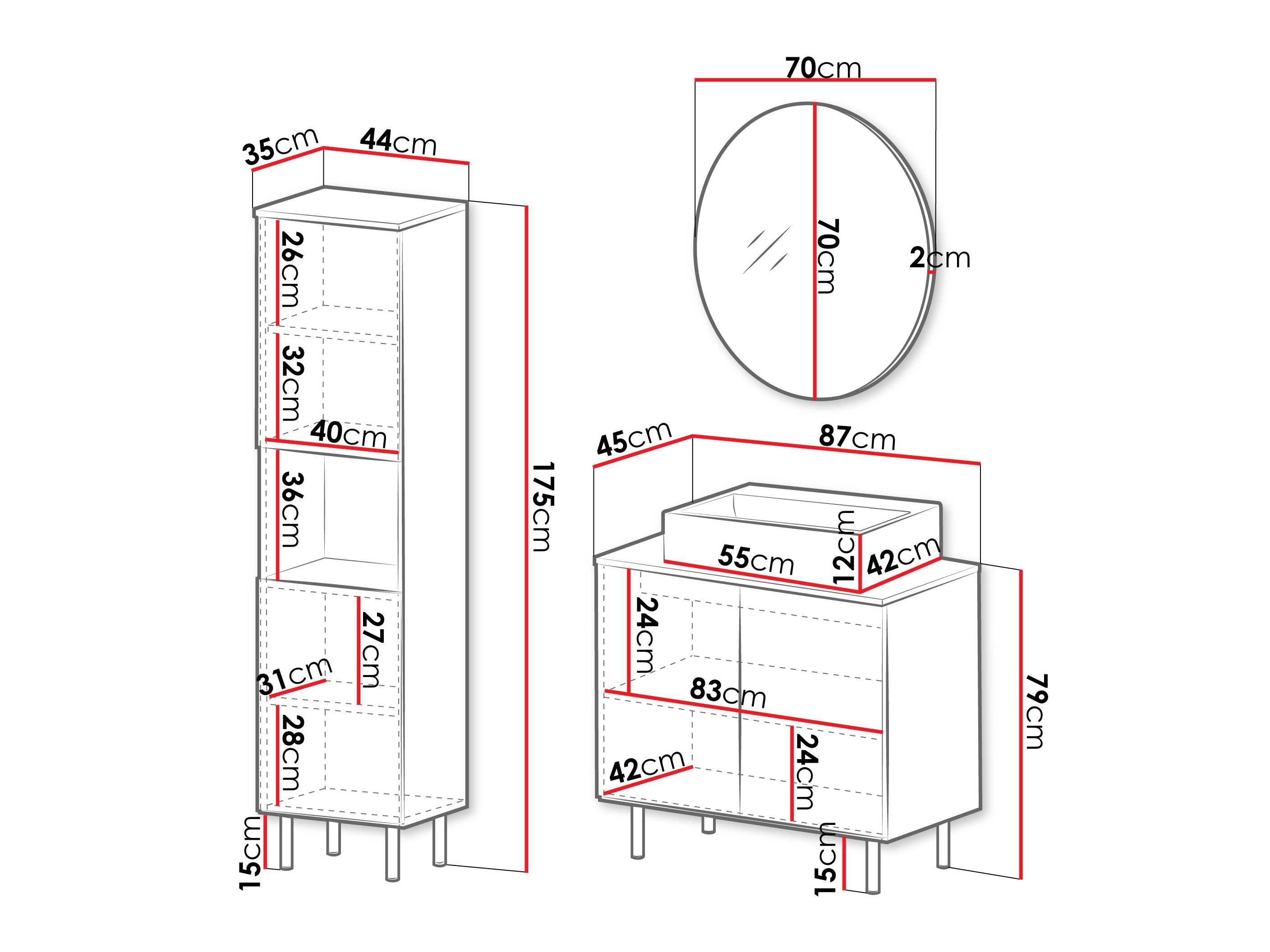 Badkamerset Virdomi 111 (Zwart)
