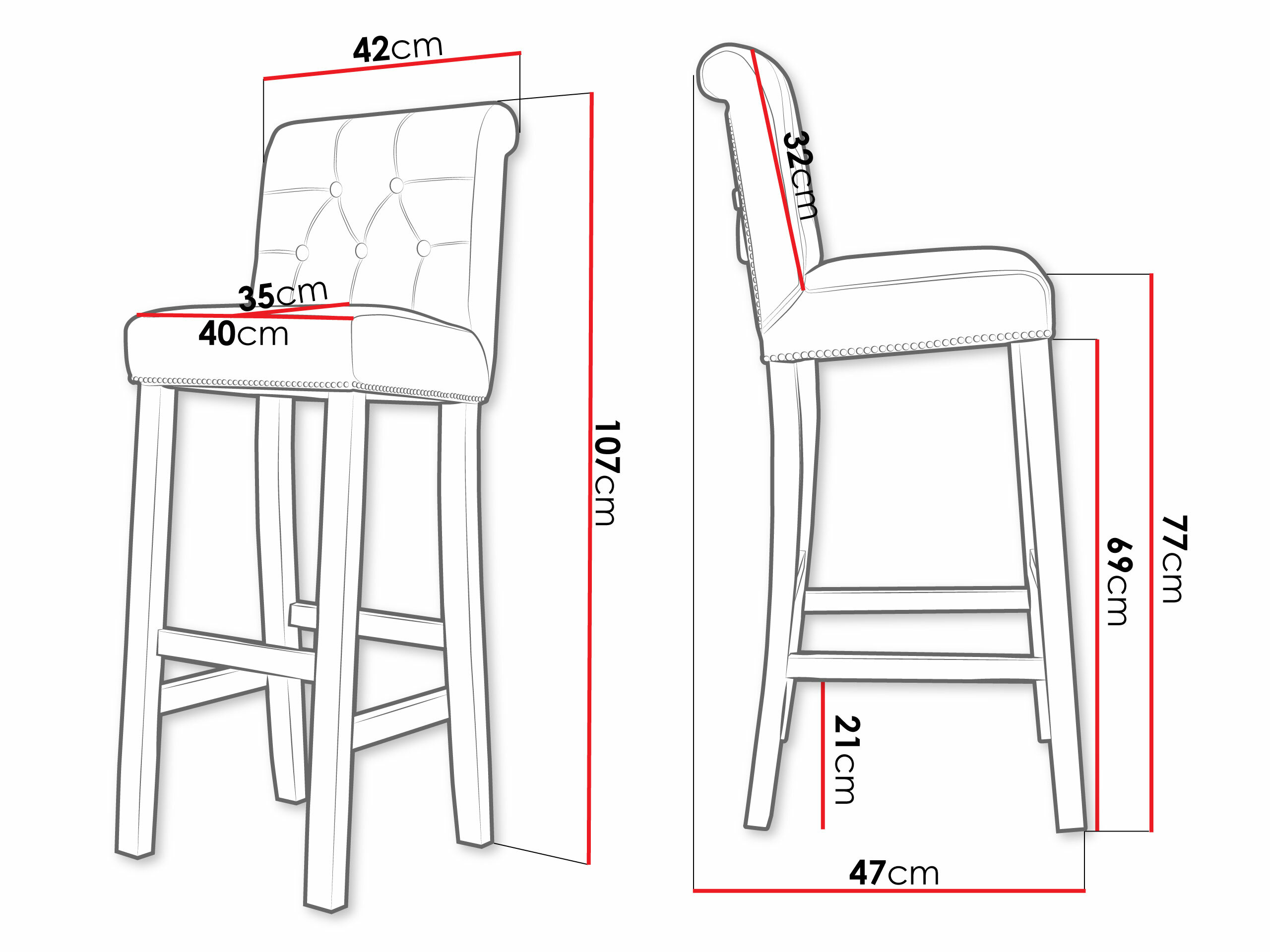 Barkruk Jackson 100 (Zwart + Magic Velvet 2209)