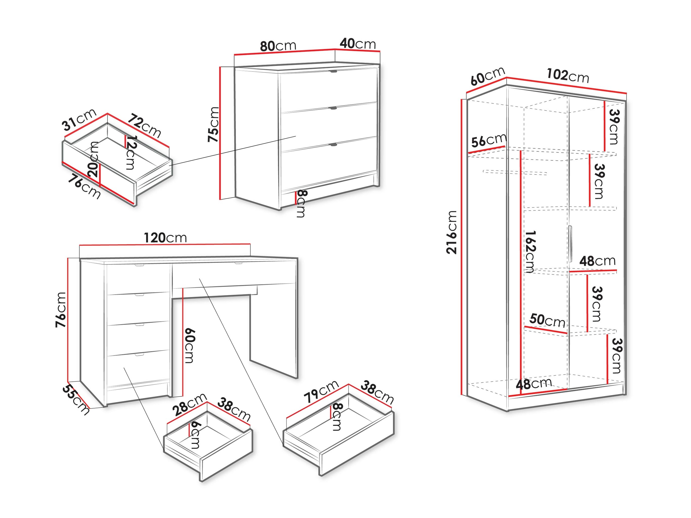 Thuiskantoorset Comfivo Papilio IV (Wit)