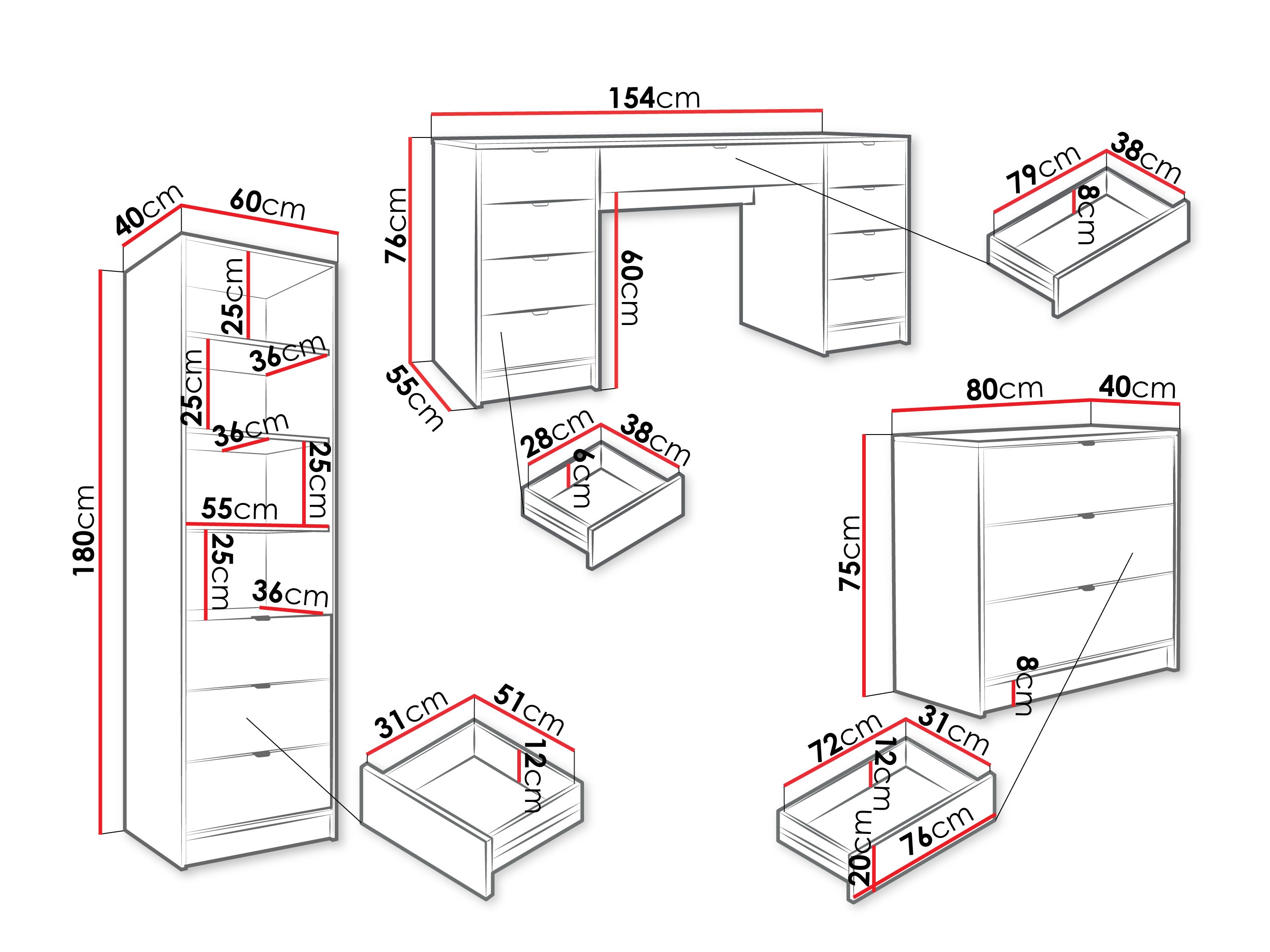 Thuiskantoorset Comfivo Papilio VI (Wit)