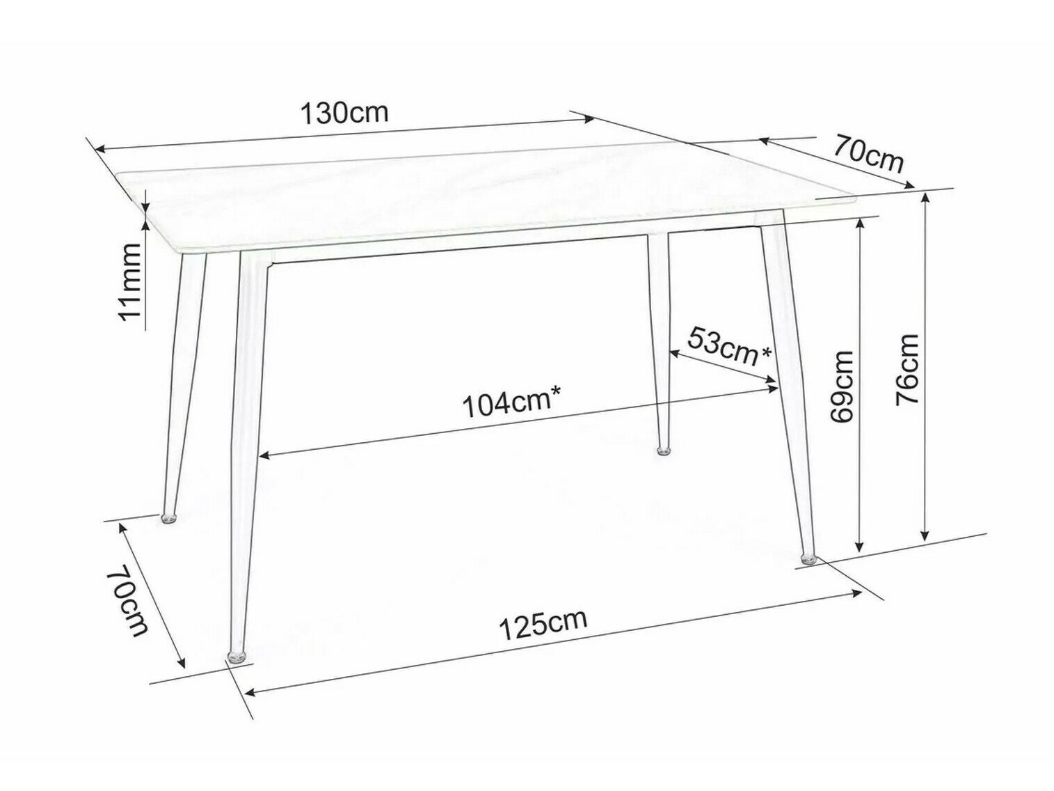 Tafel Detroit 779 (Zwart marmer)