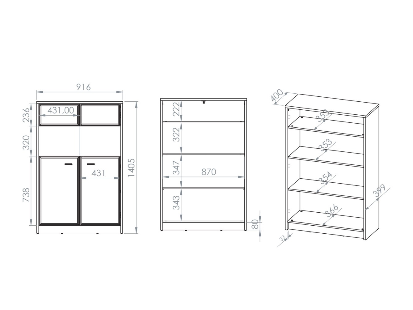 Boekenkast Avibale 102