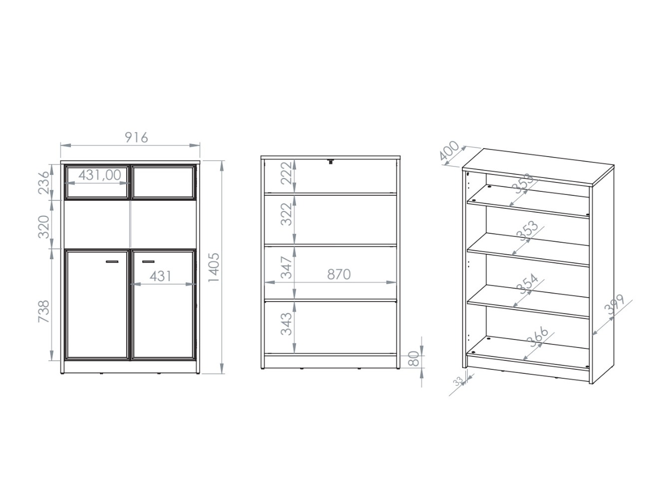 Boekenkast Avibale 102