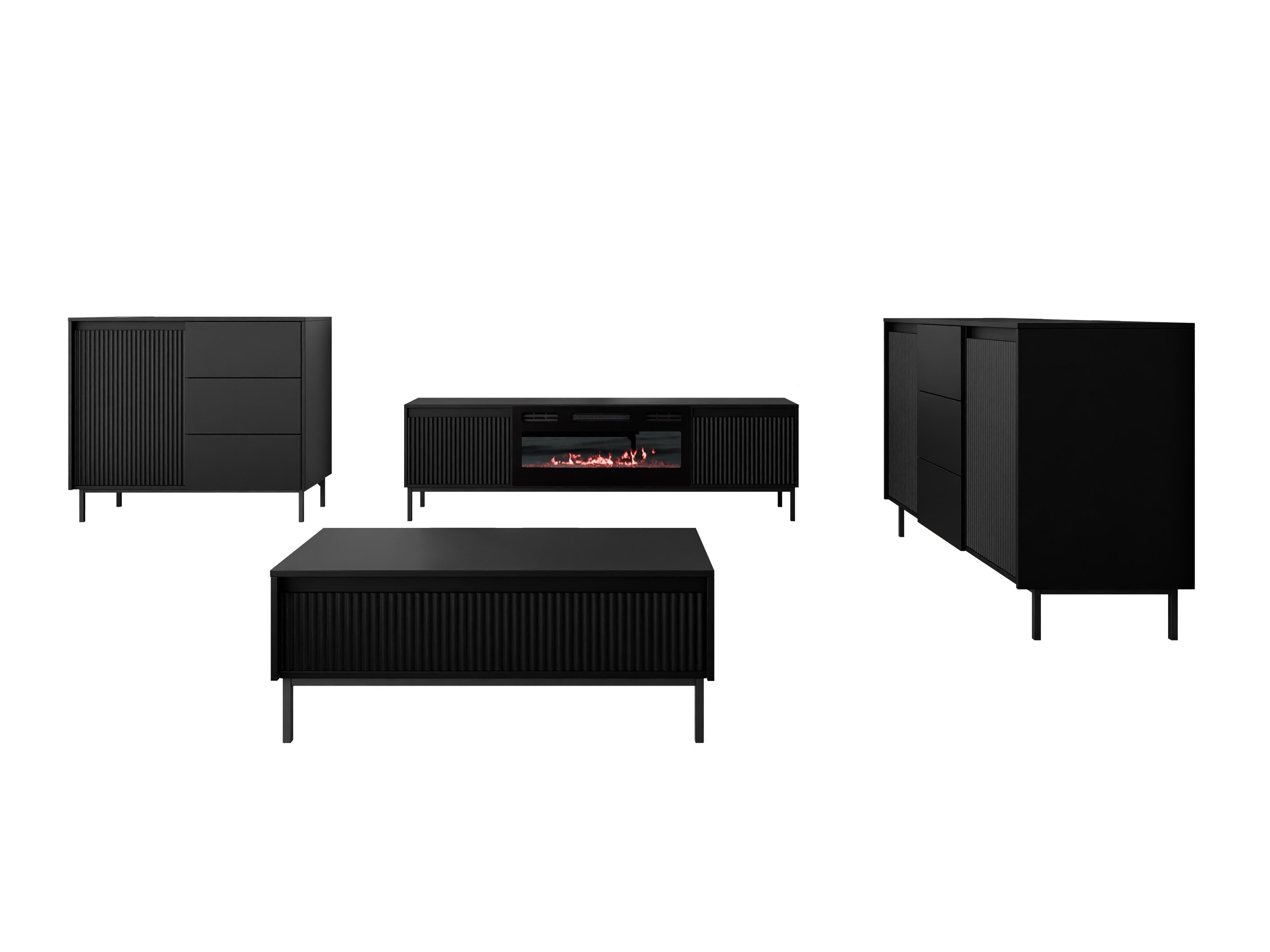 Woonkamerset Comfivo Delruva 109 (Zwart)