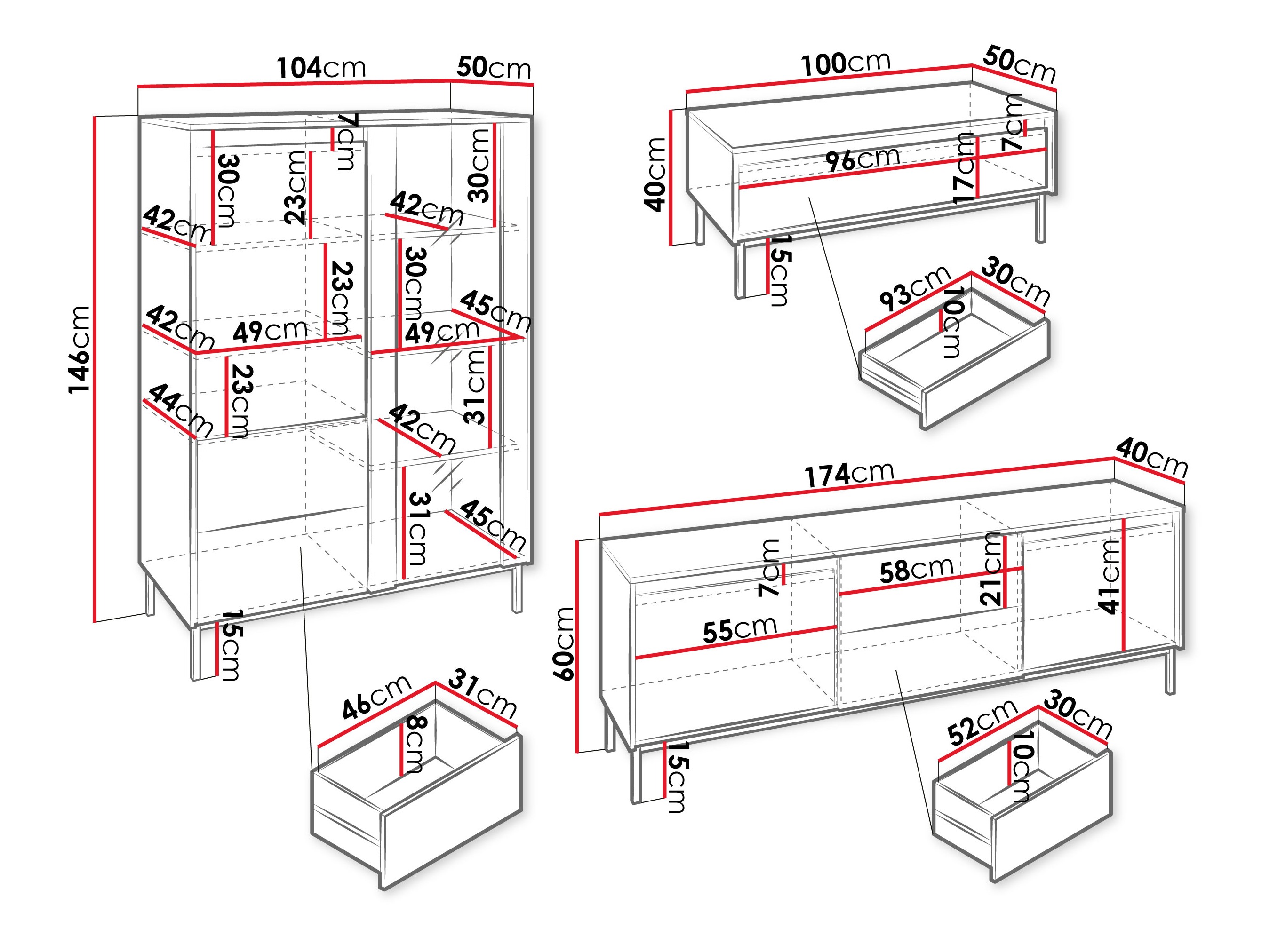 Woonkamerset Comfivo Delruva 111 (Zwart)