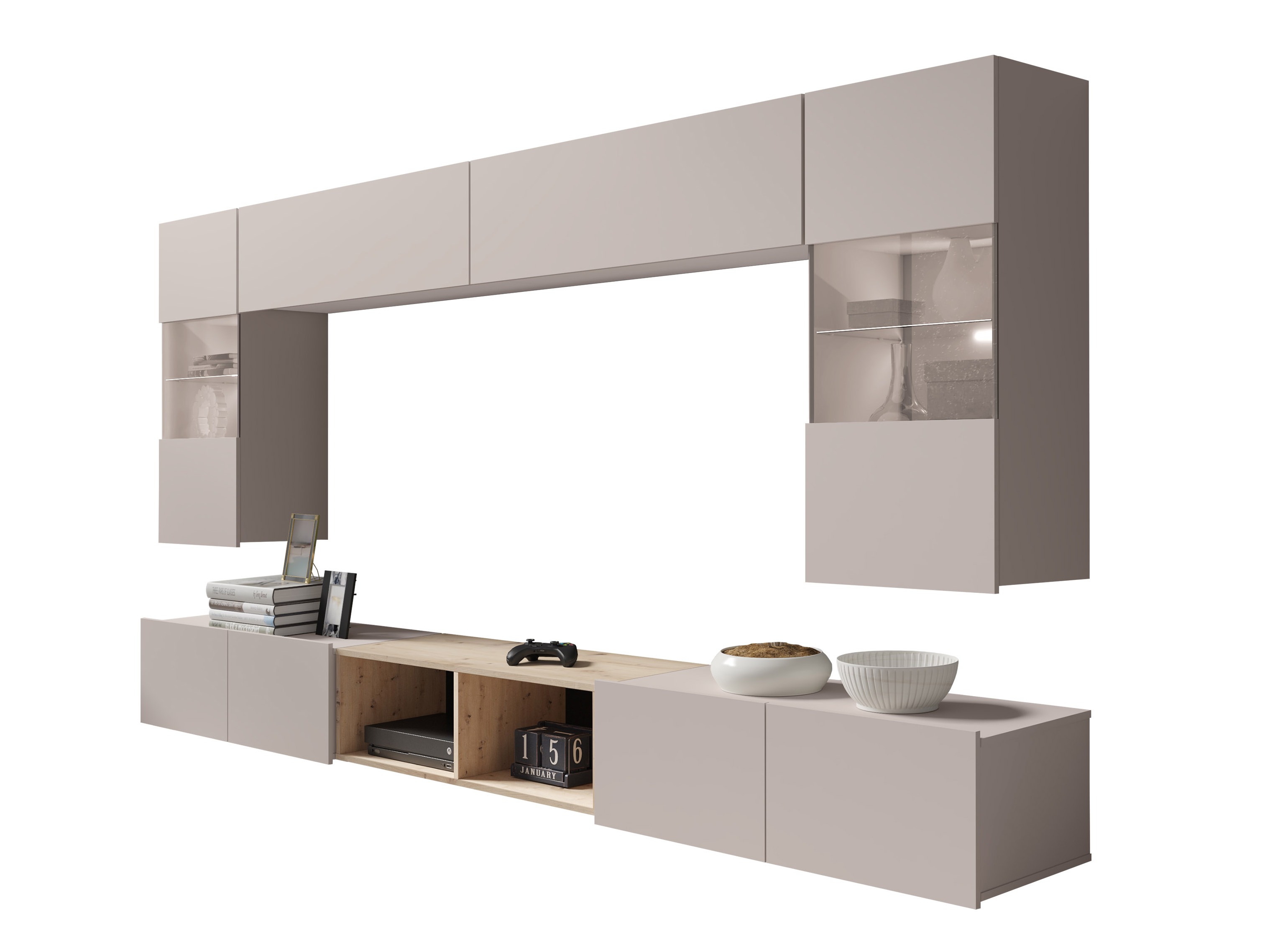 Woonkamerset Remus XXIV (Kasjmier + Artisan eiken)