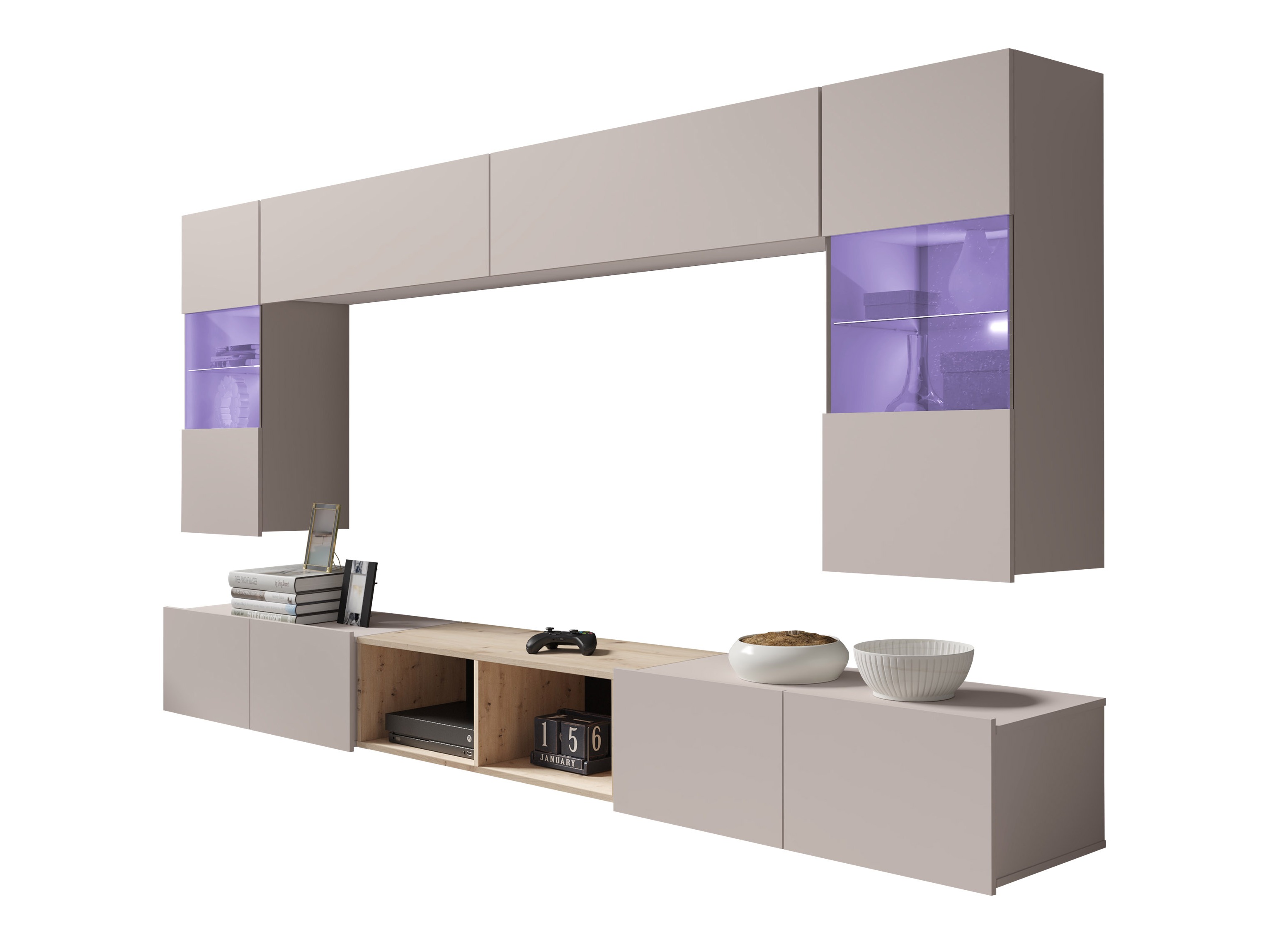 Woonkamerset Remus XXIV (Kasjmier + Artisan eiken)