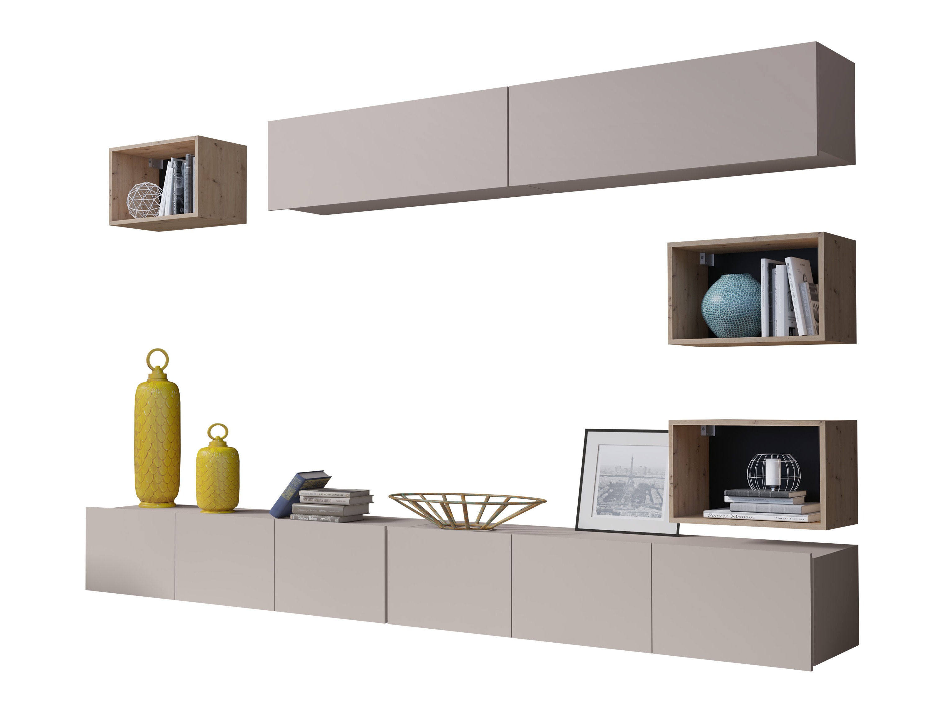 Woonkamerset Remus XXXI (Kasjmier + Artisan eiken)