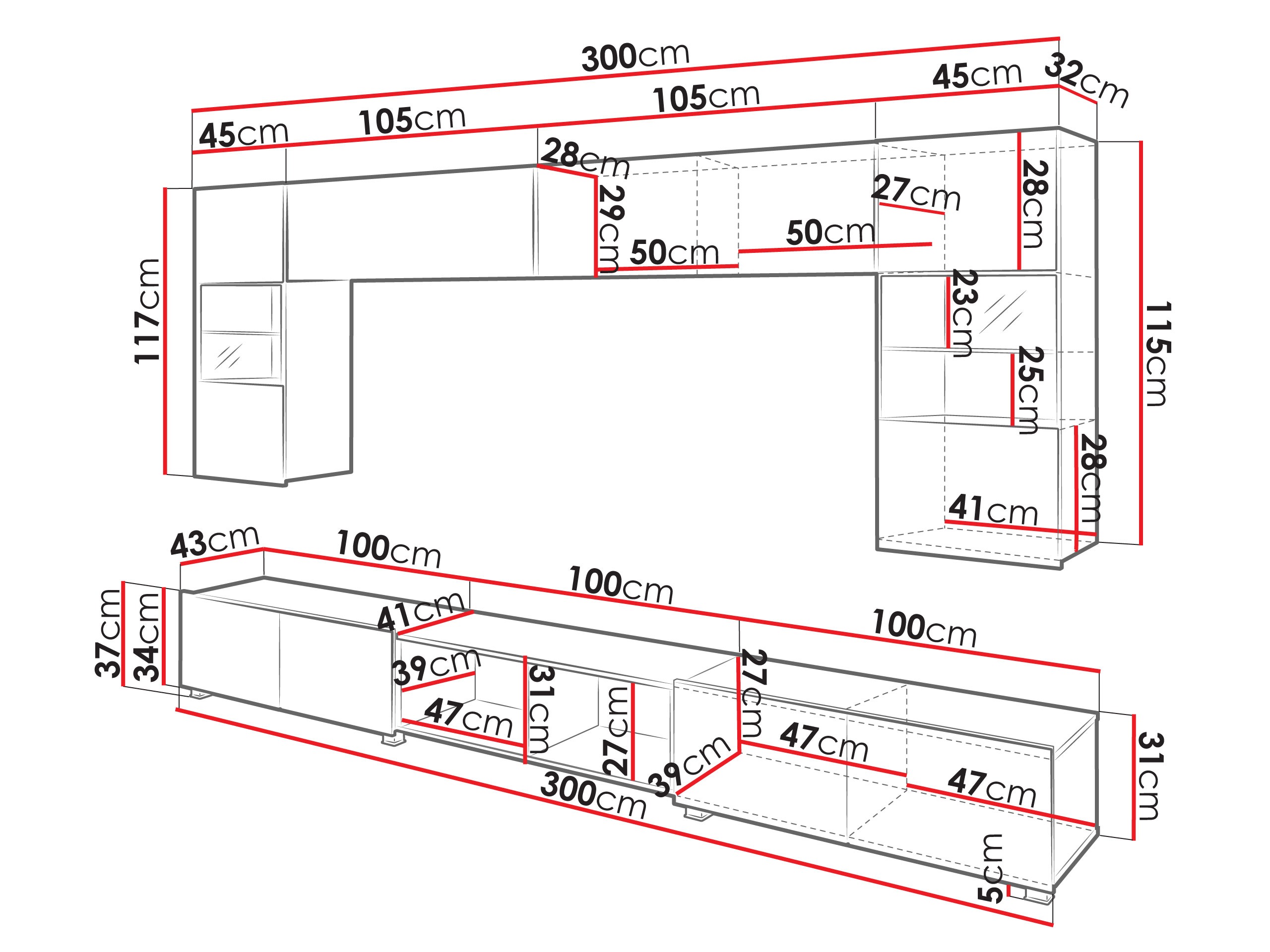 Woonkamerset Tivdalu 144 (Kasjmier + Artisan eiken)