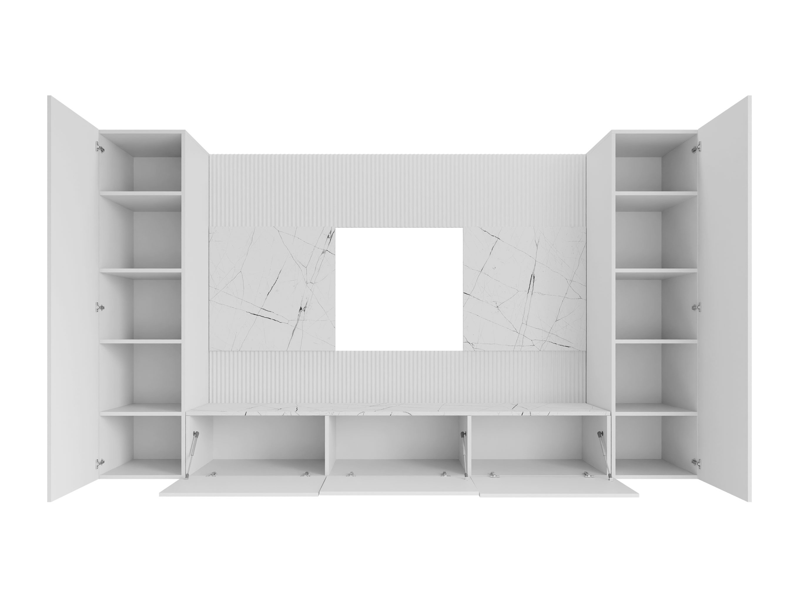 Woonkamerset Comfivo 451 (Zwart + Zwart marmer)
