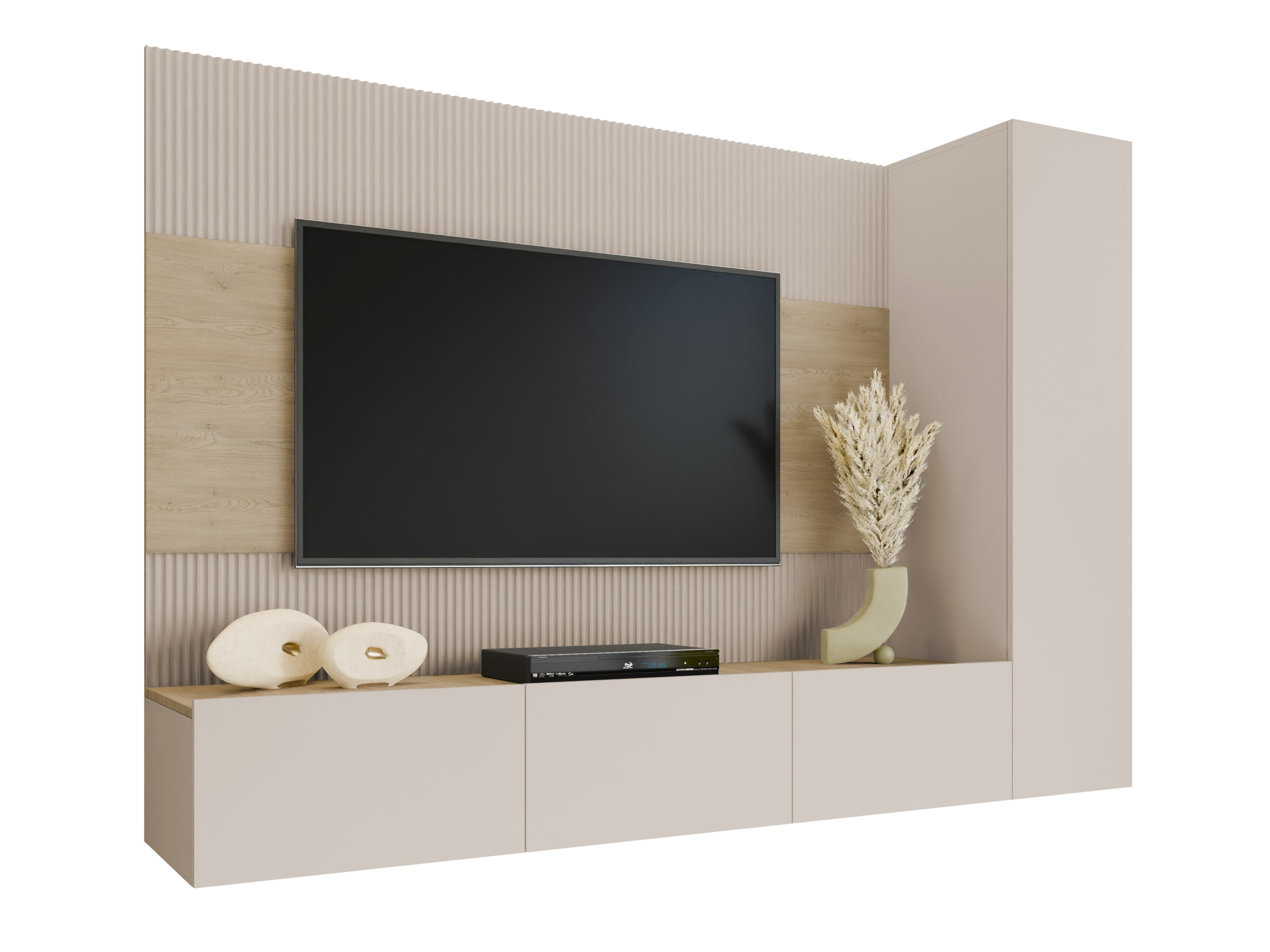 Woonkamerset Comfivo 452 (Beige + Eiken)