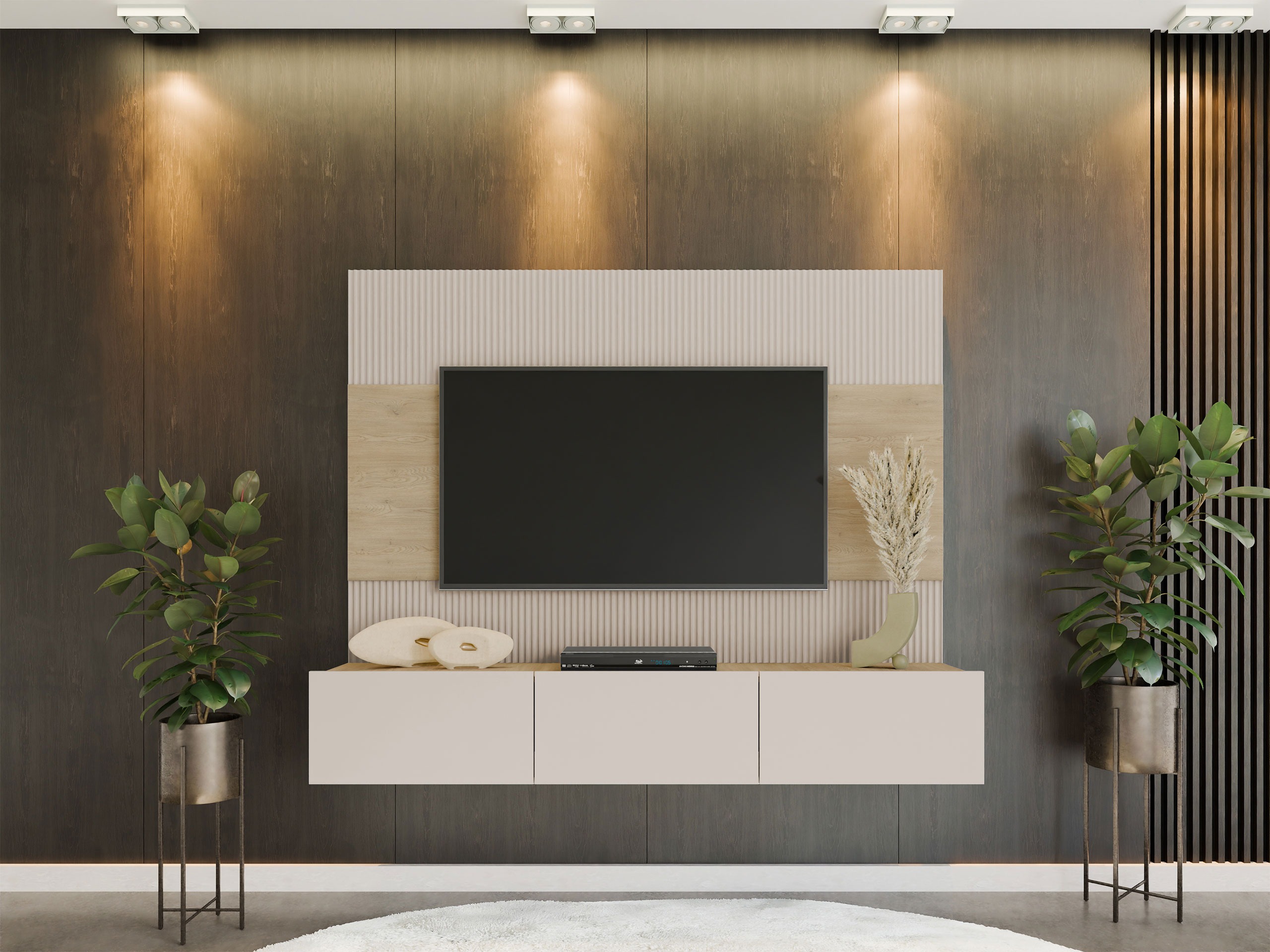 Woonkamerset Comfivo Salix (Beige + Cremona eiken)