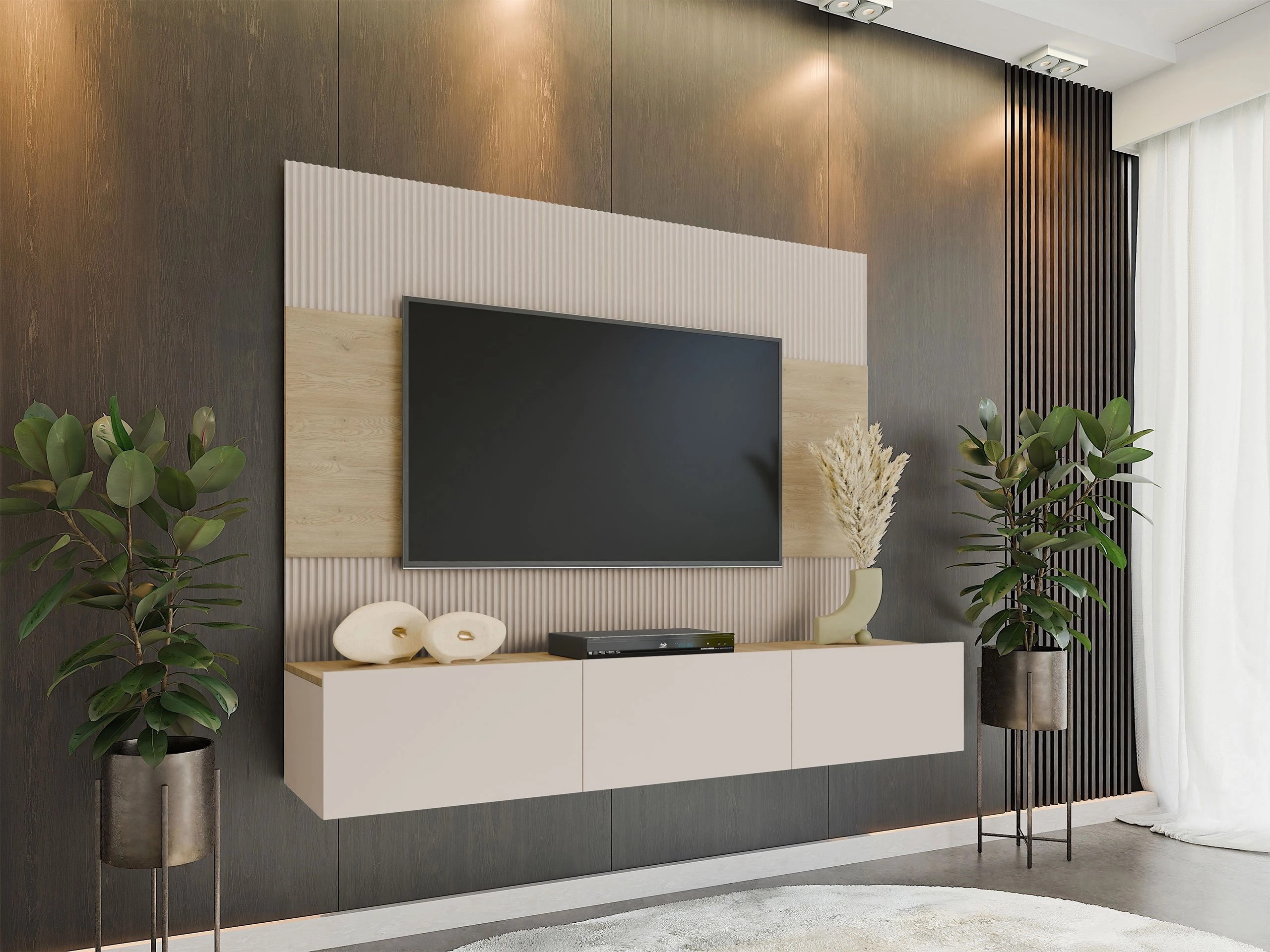 Woonkamerset Comfivo Salix (Beige + Cremona eiken)