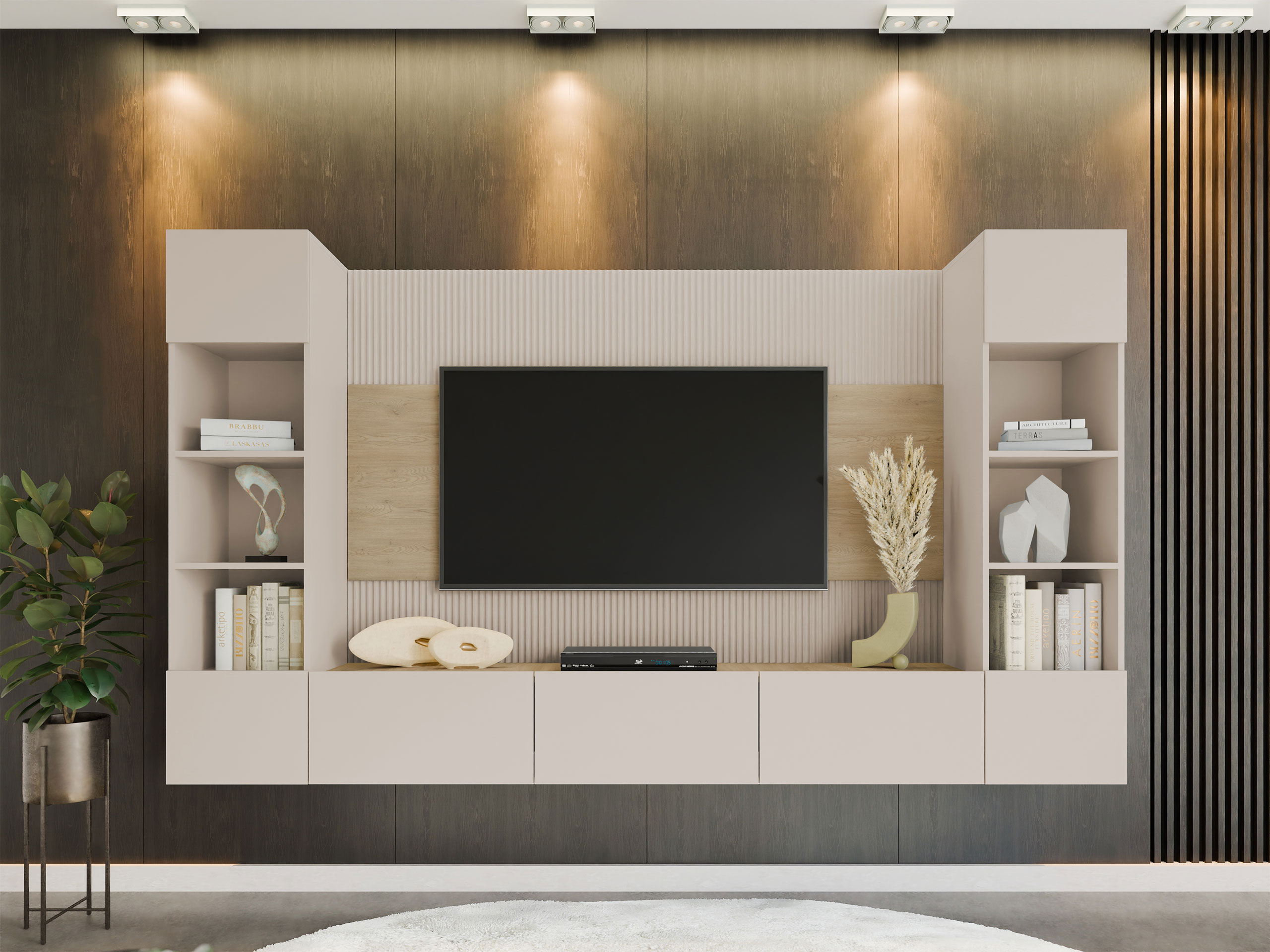 Woonkamerset Comfivo Salix I (Beige + Cremona eiken)