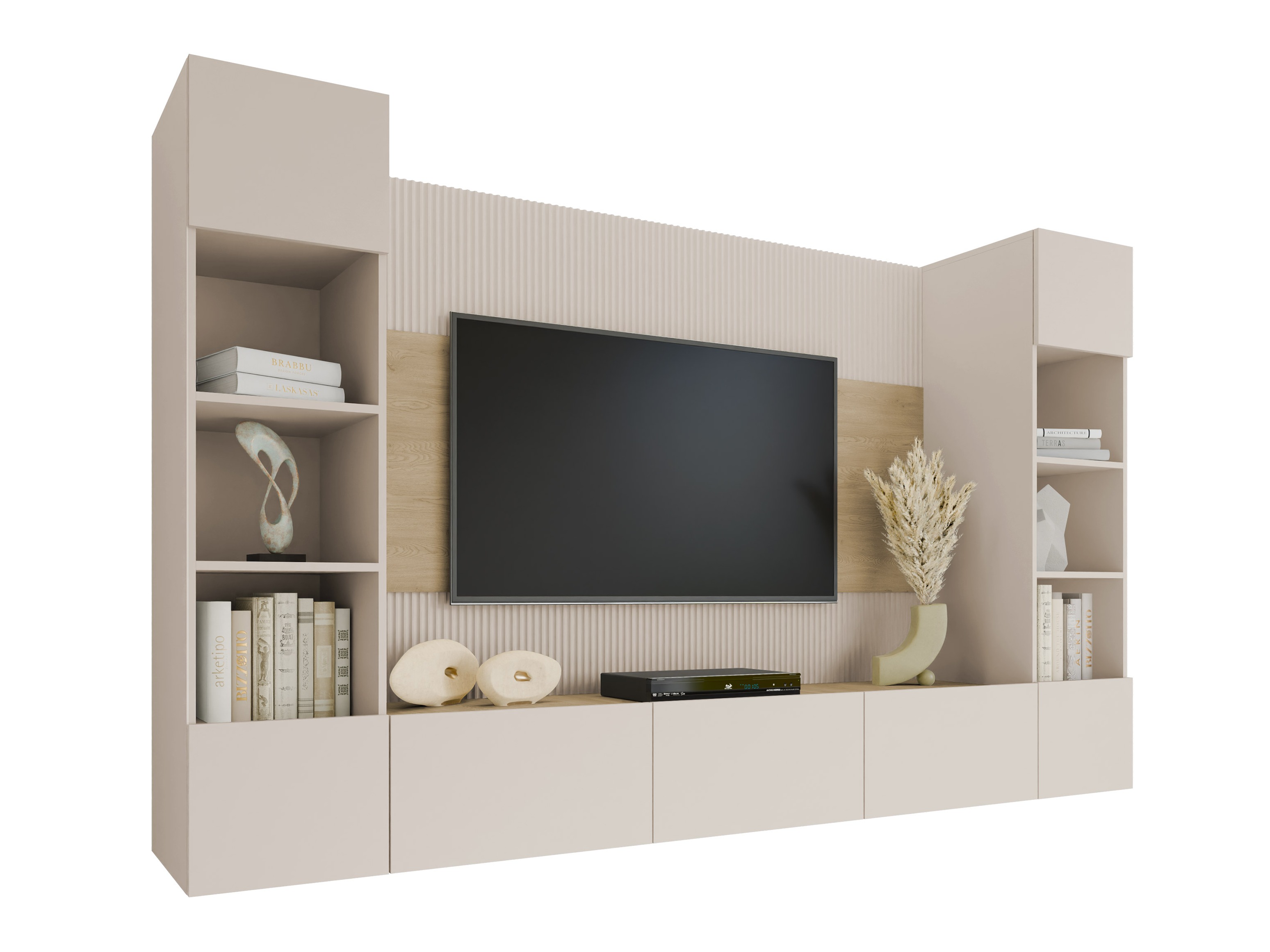 Woonkamerset Comfivo Salix I (Beige + Eiken)