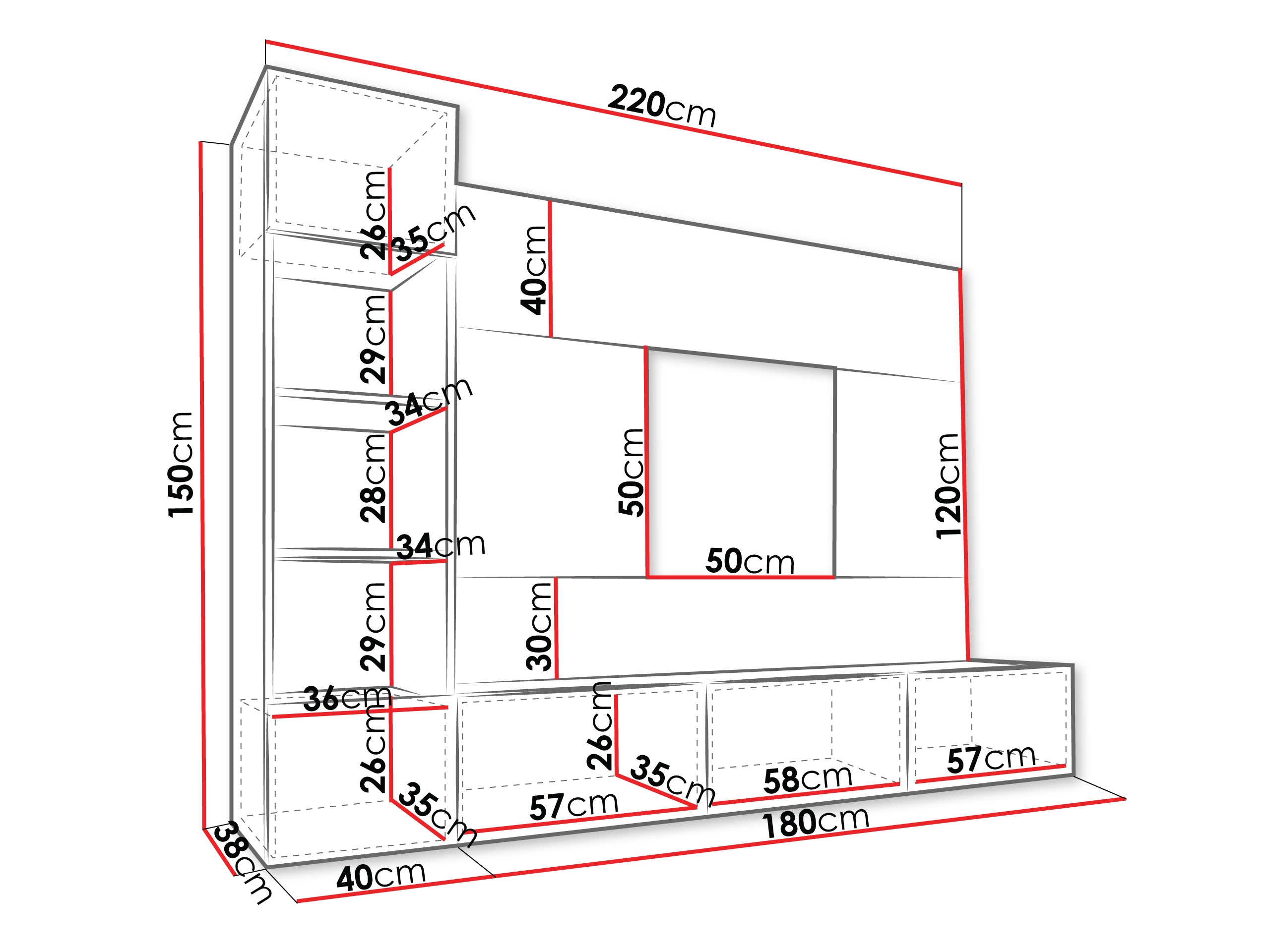 Woonkamerset Comfivo Salix II (Beige + Cremona eiken)