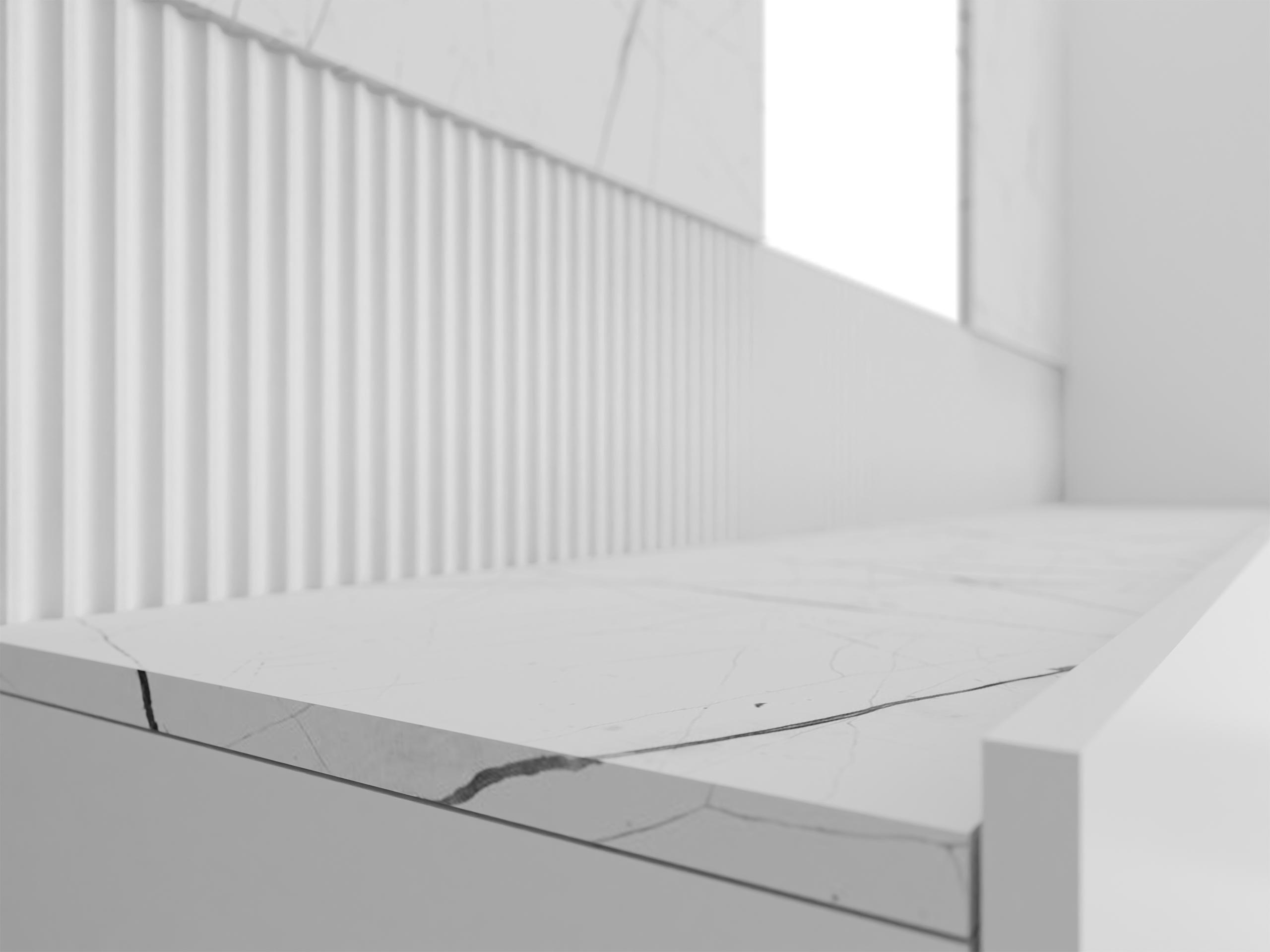 Woonkamerset Comfivo Salix V (Wit + Wit marmer)