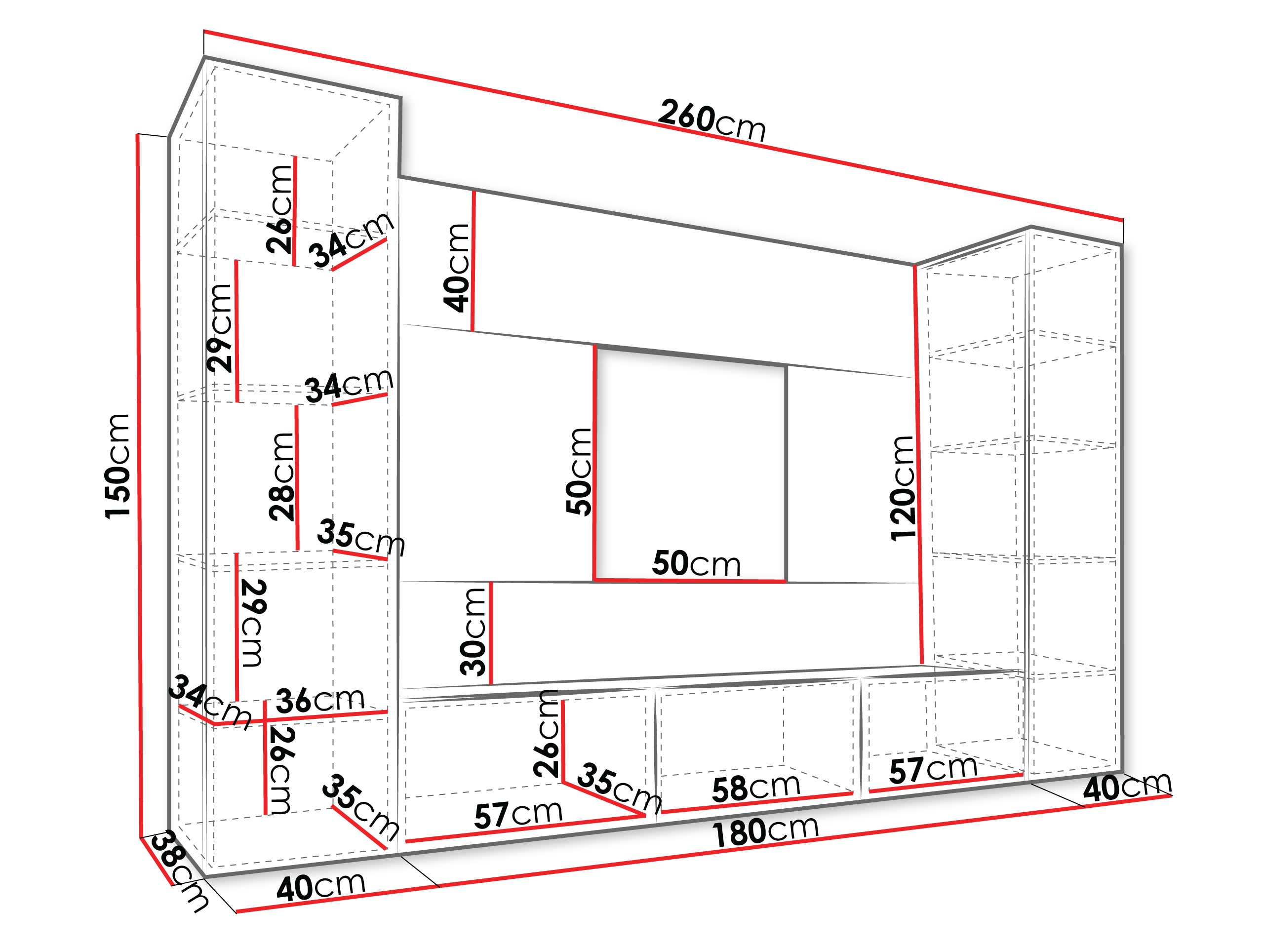 Woonkamerset Comfivo Salix V (Wit + Wit marmer)