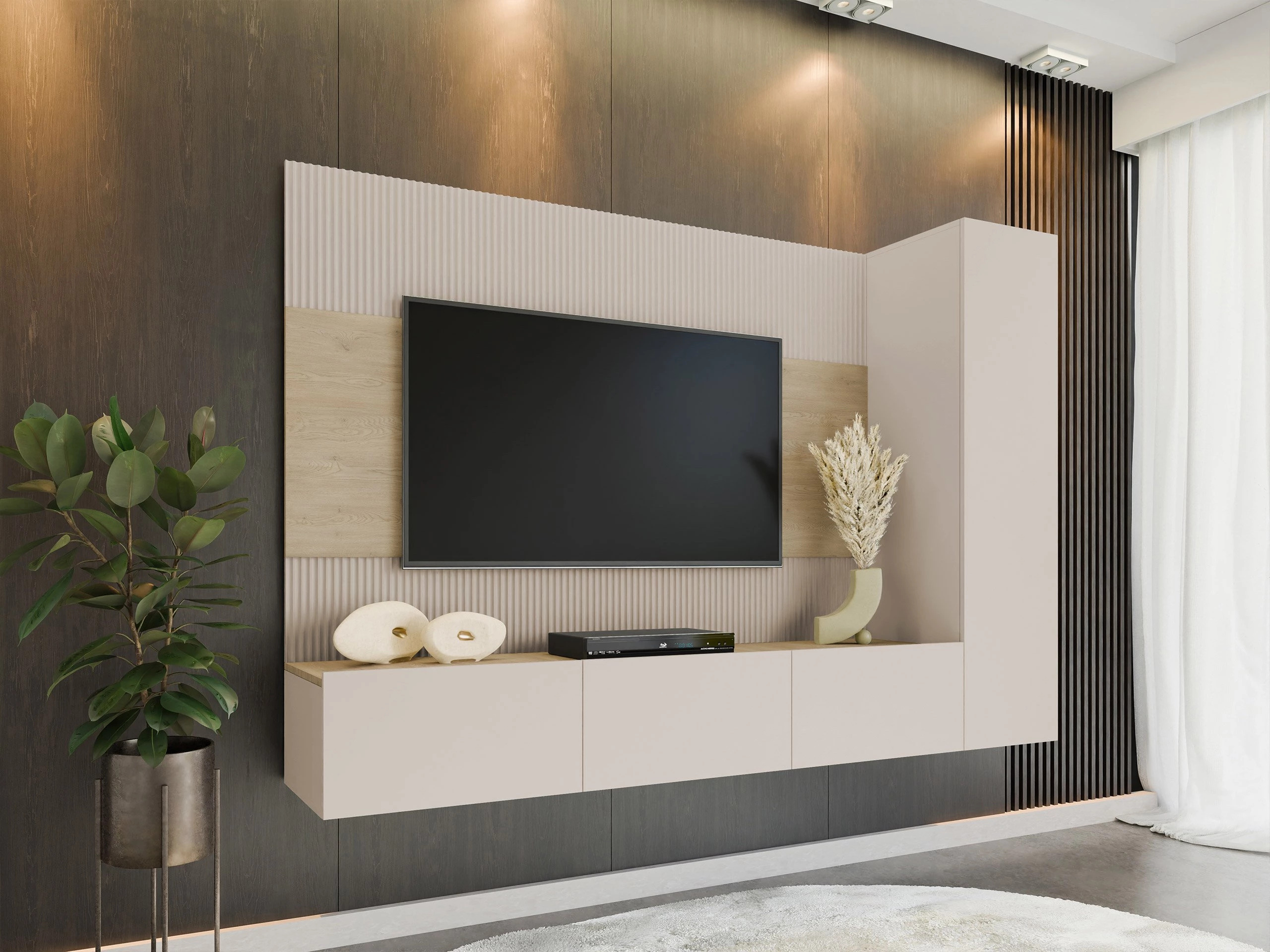 Woonkamerset Comfivo Salix VI (Beige + Eiken)