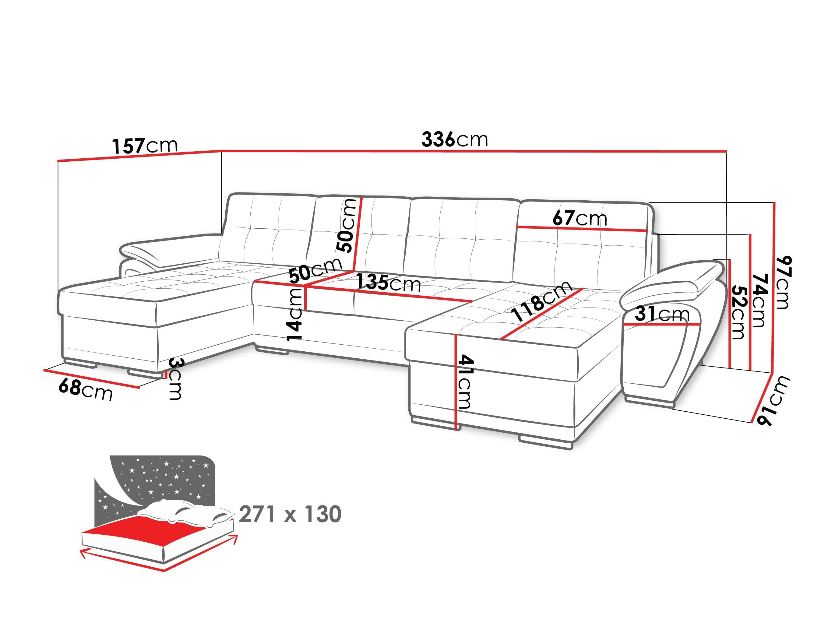 Hoekbank Arvada 115 (Rico 14 + Soft 17)