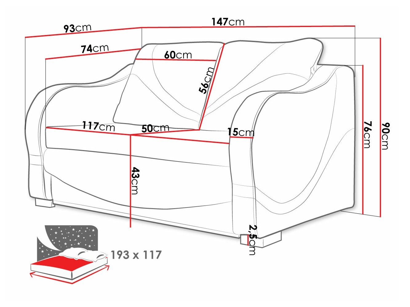 Slaapbank Decatur 102 (W-69 + Berlin 03)