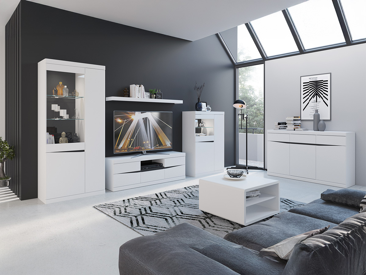 TV-meubel Venlori 122 (Wit + Grafiet)