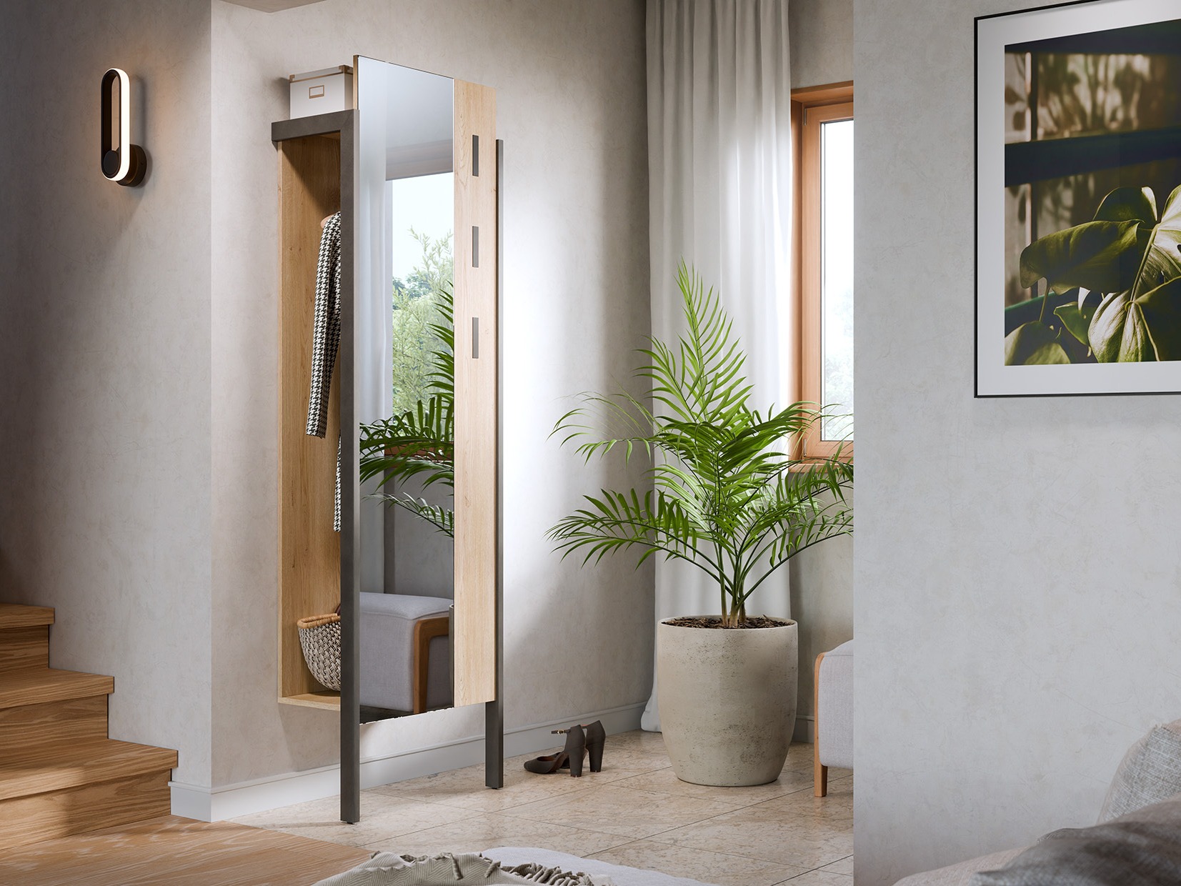 Kapstok Ontario 147 (Eiken + Matera grijs)