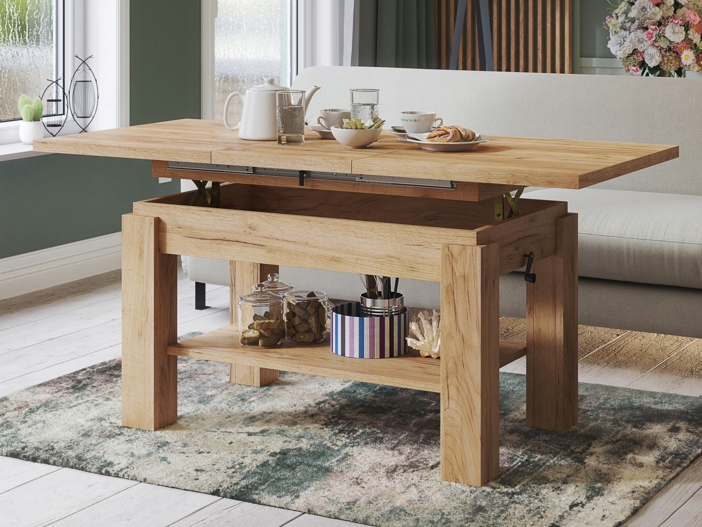 Salontafel transformator Glendale 100 (Ambachtelijke gouden eik)