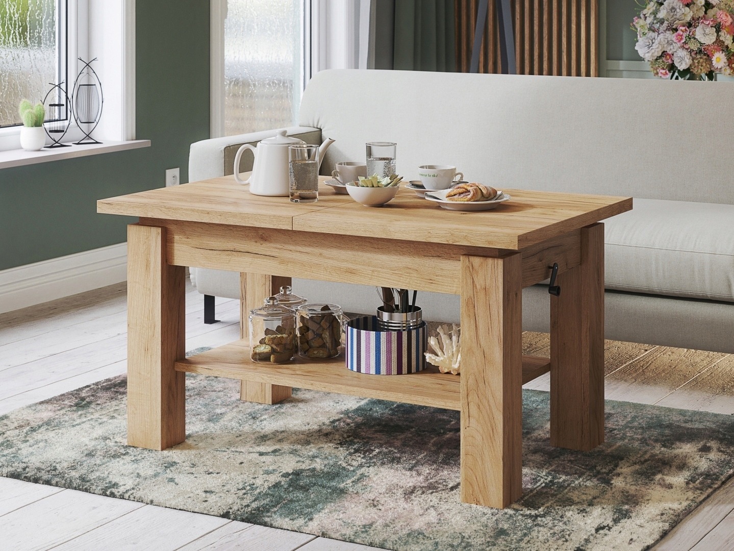 Salontafel transformator Glendale 100 (Ambachtelijke gouden eik)