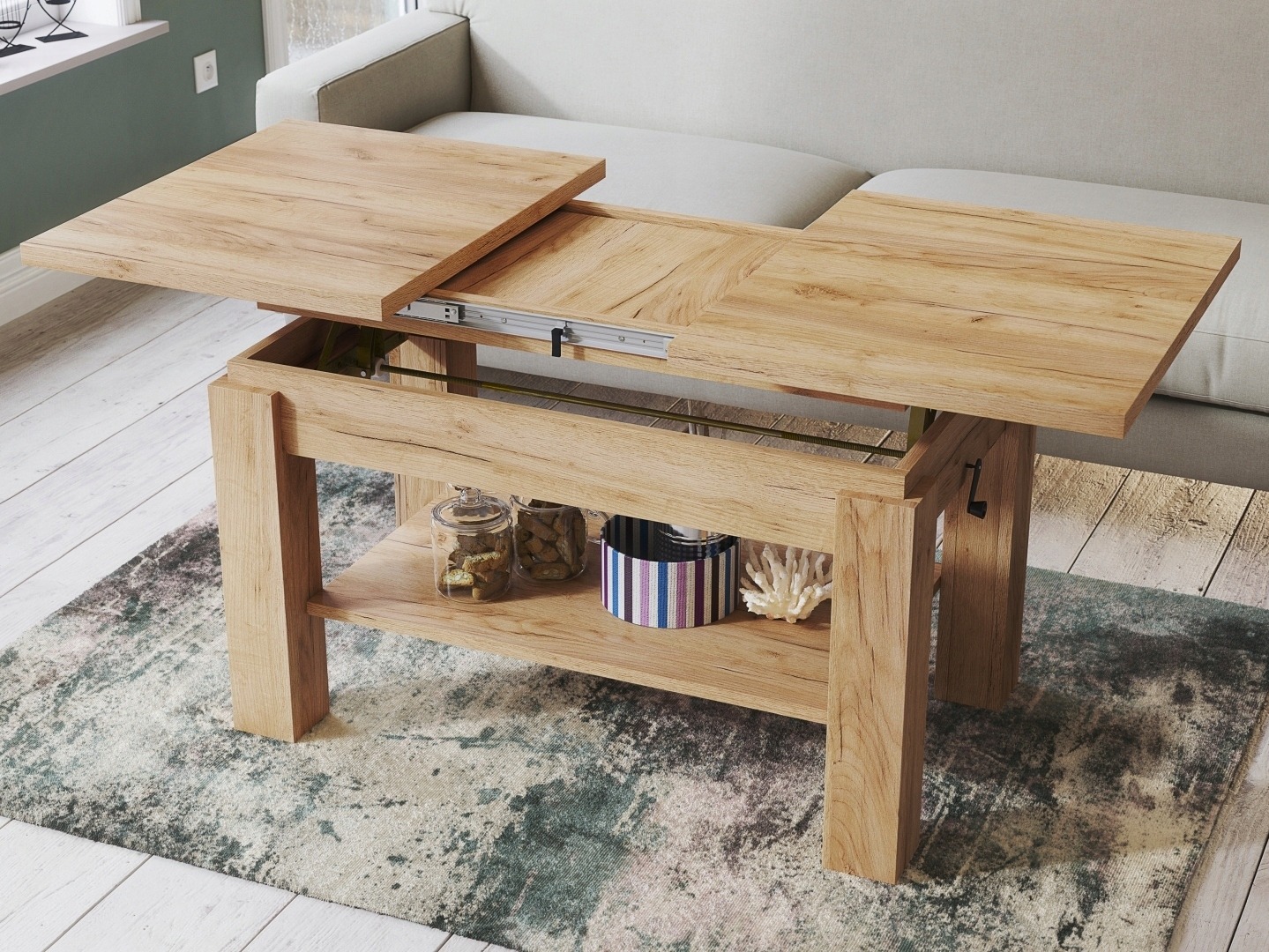 Salontafel transformator Glendale 100 (Ambachtelijke gouden eik)