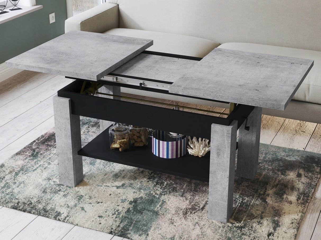 Salontafel transformator Glendale 100 (Beton + Zwart)