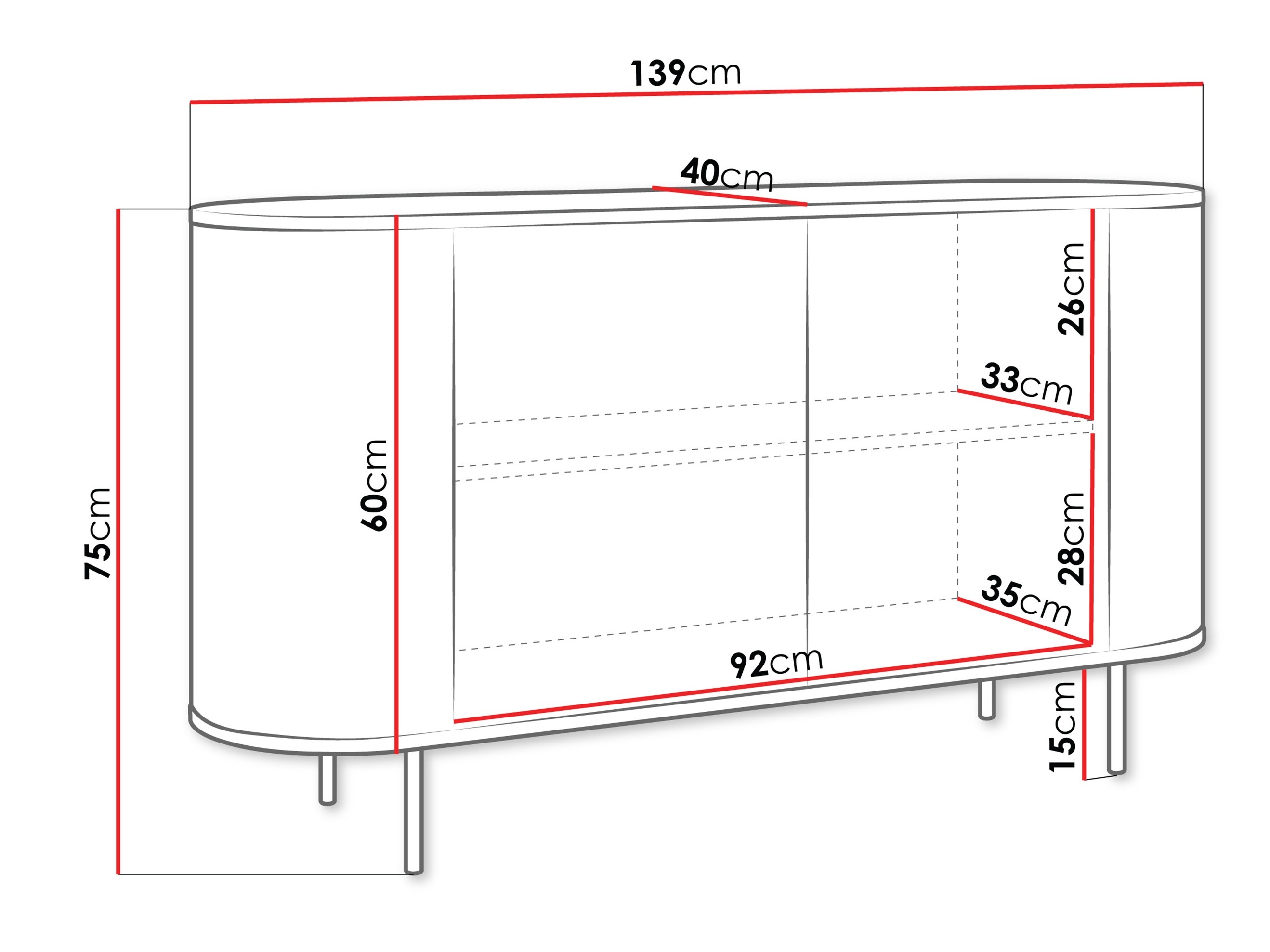 Dressoir Comfivo Livtena 100 (Zwart marmer + Zwart)