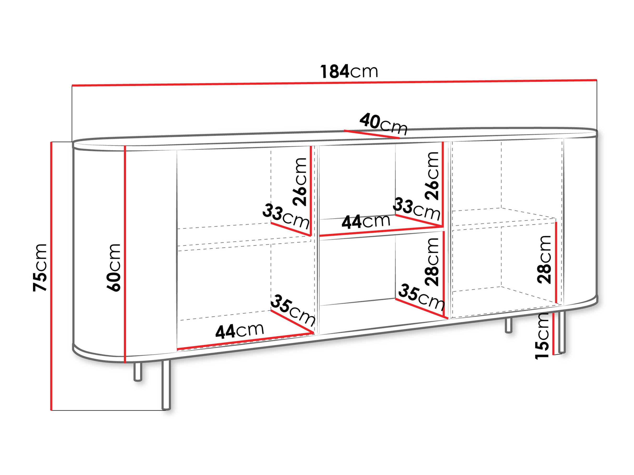 Dressoir Comfivo Livtena 101 (Wit marmer + Gouden)